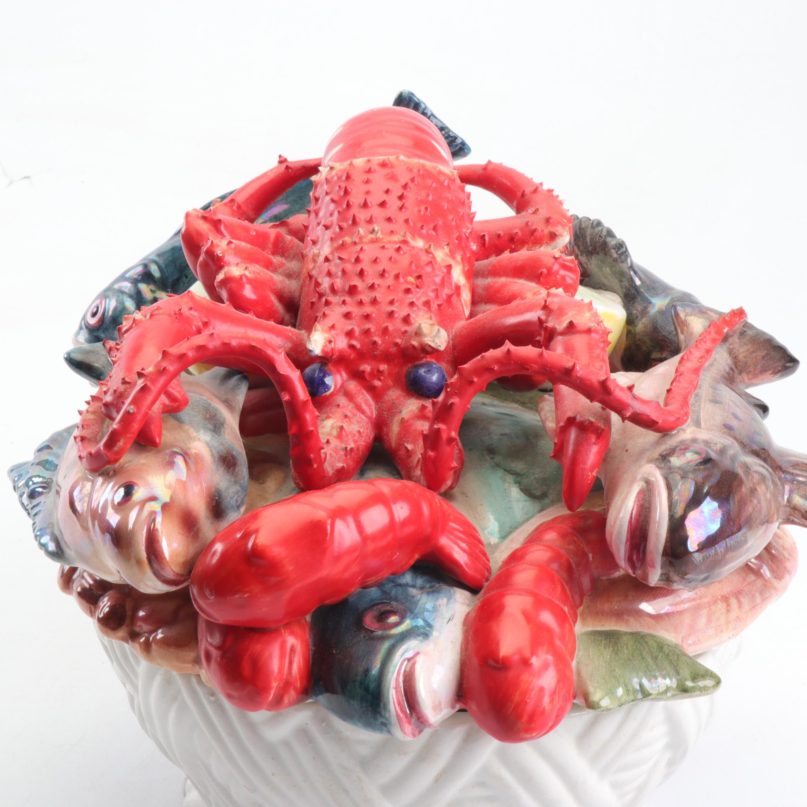 Porcelain Fish Boil Serving Pot EBTH