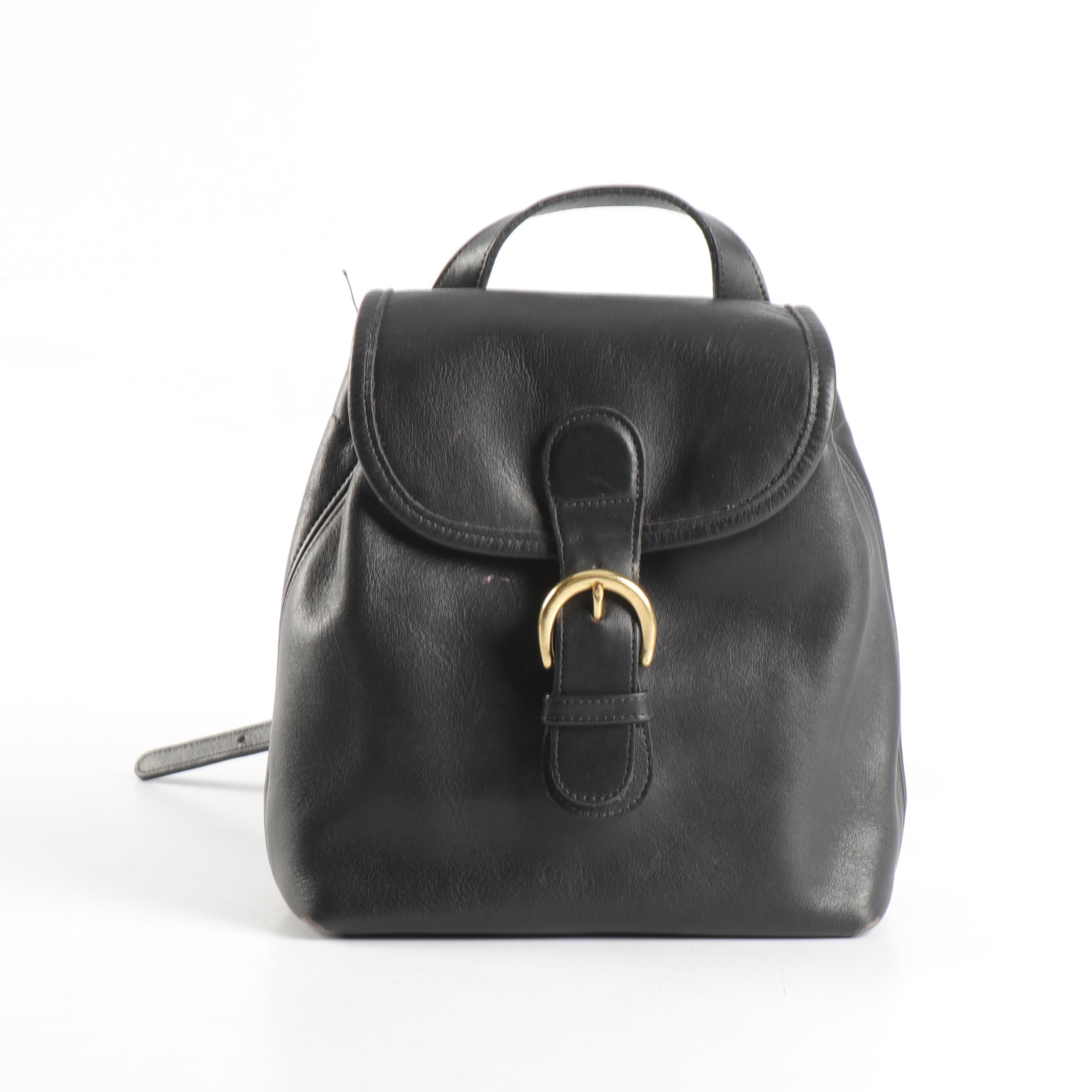 Coach Black Leather Backpack Purse EBTH