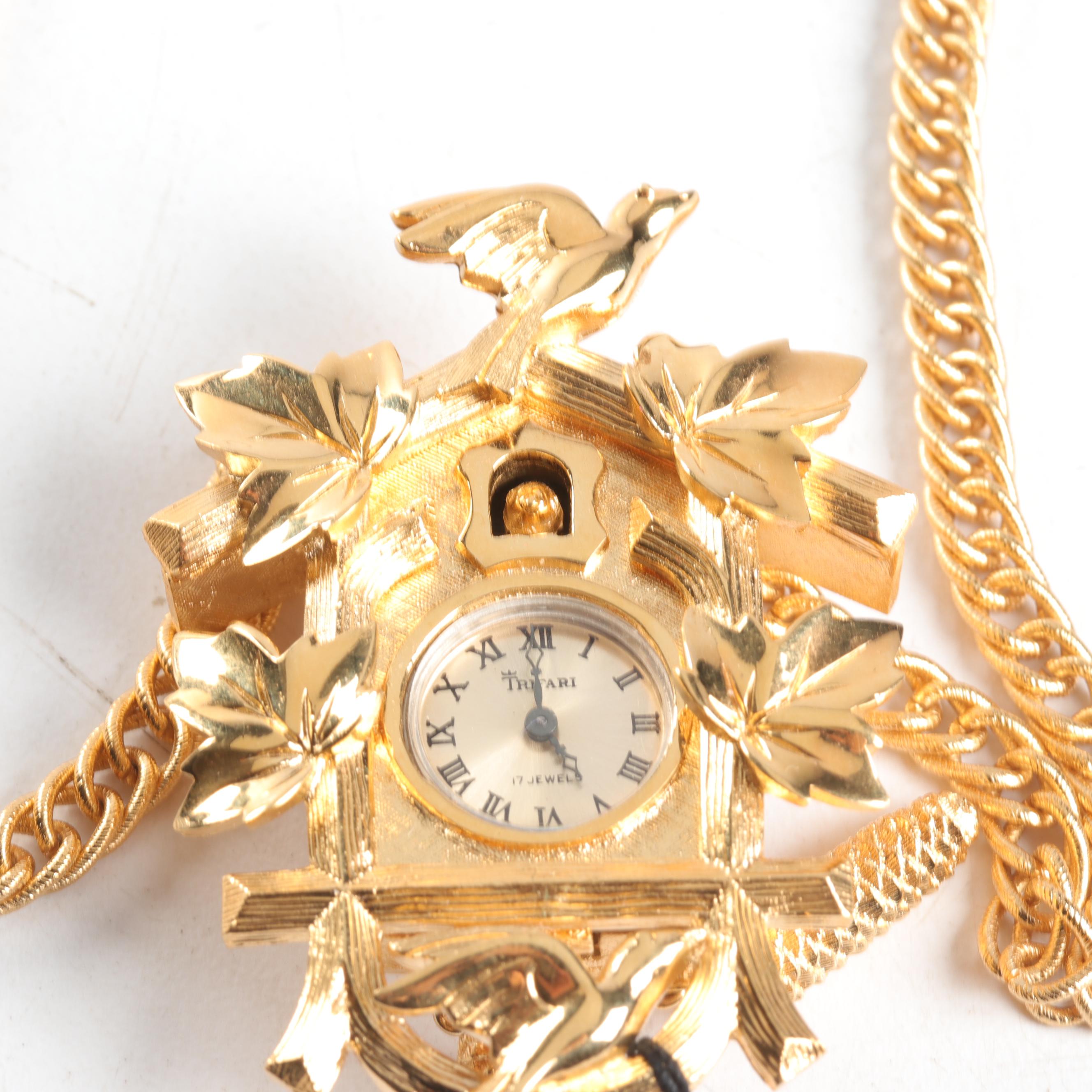 Crown Trifari Cuckoo Clock Necklace, Hobe Rhinestone Set and More