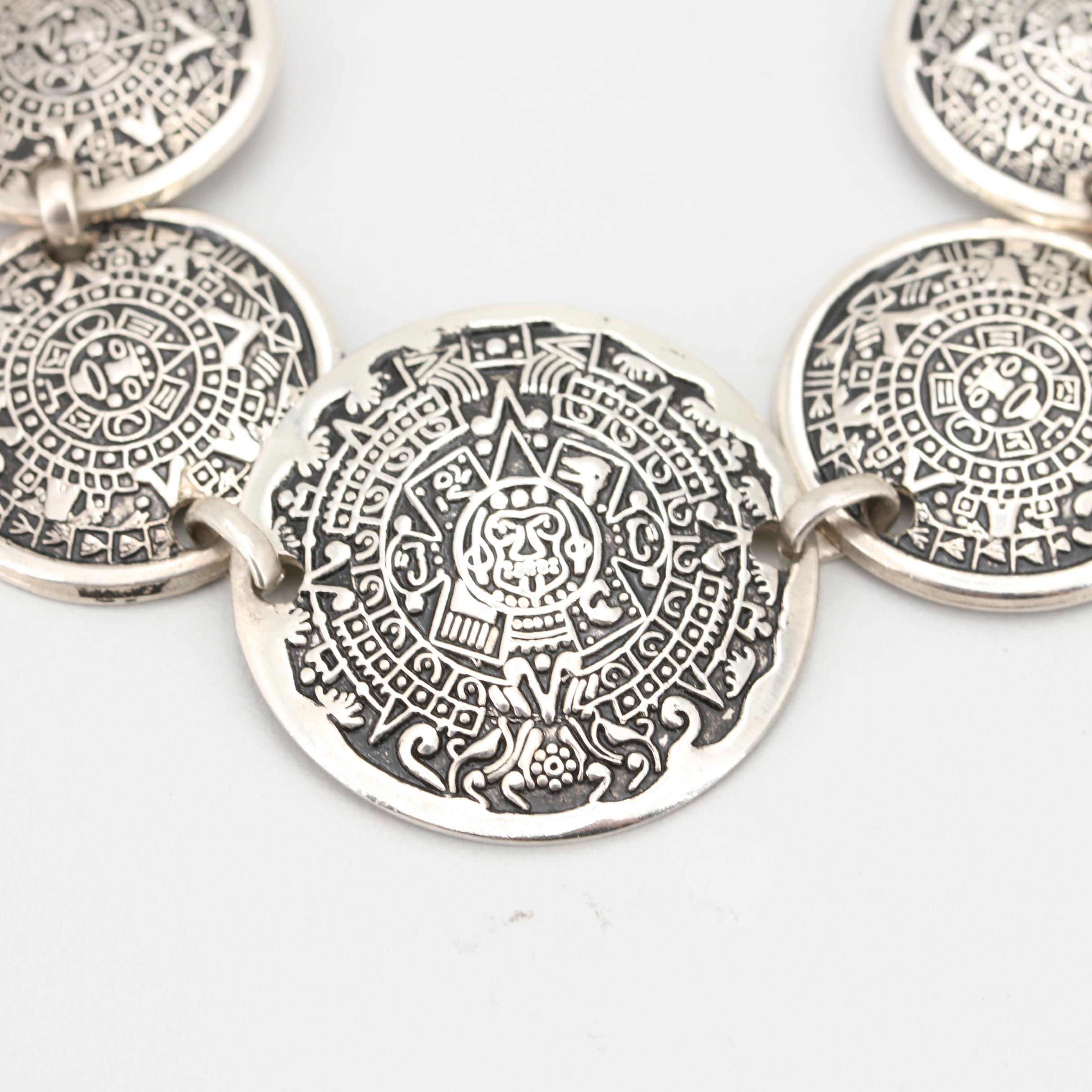 Sterling Silver Mayan Calendar Bracelet EBTH