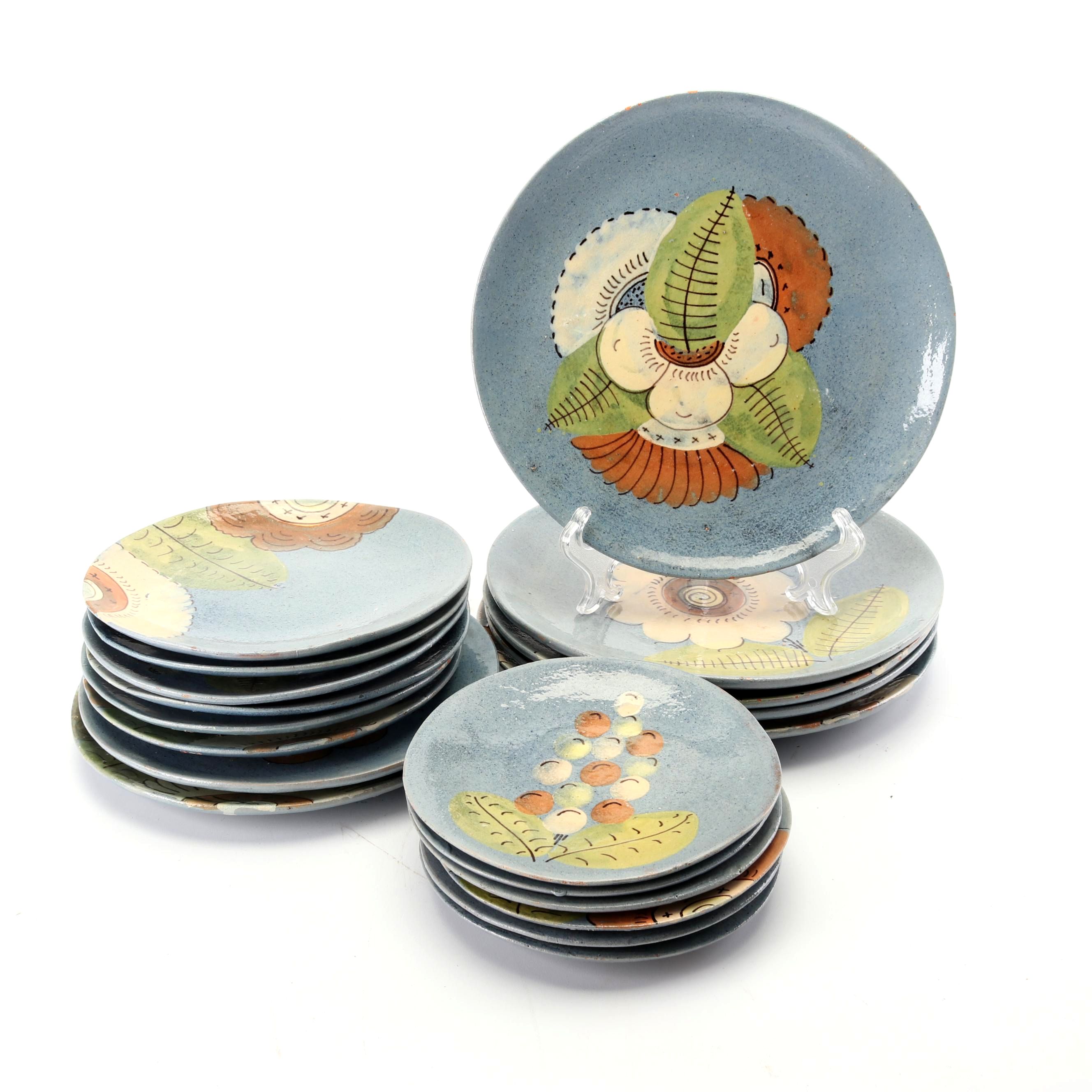 Mexican HandPainted Earthenware Plates EBTH