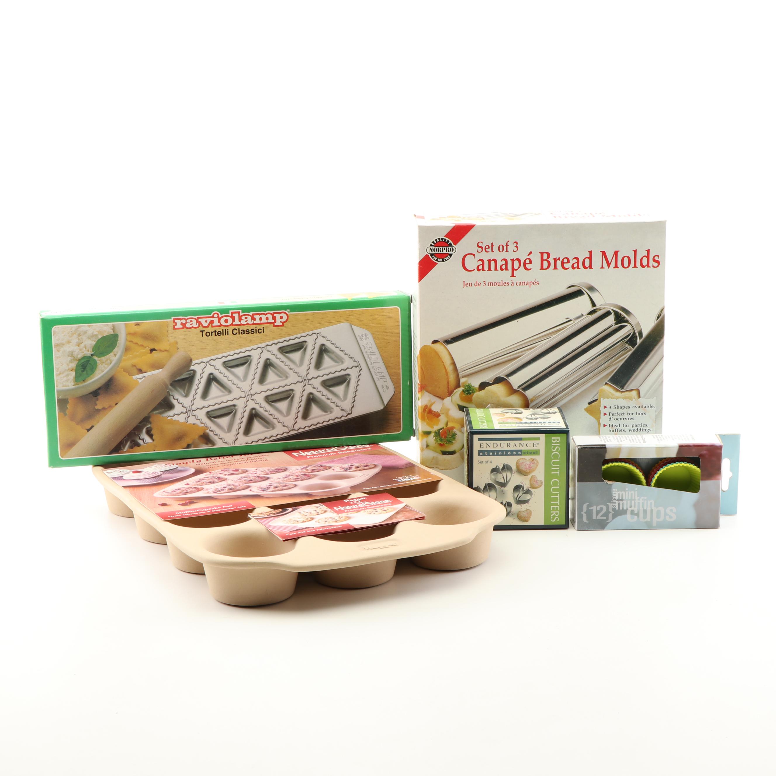 Bakeware Featuring Haeger Natural Stone with Raviolamp Tortellini Mold