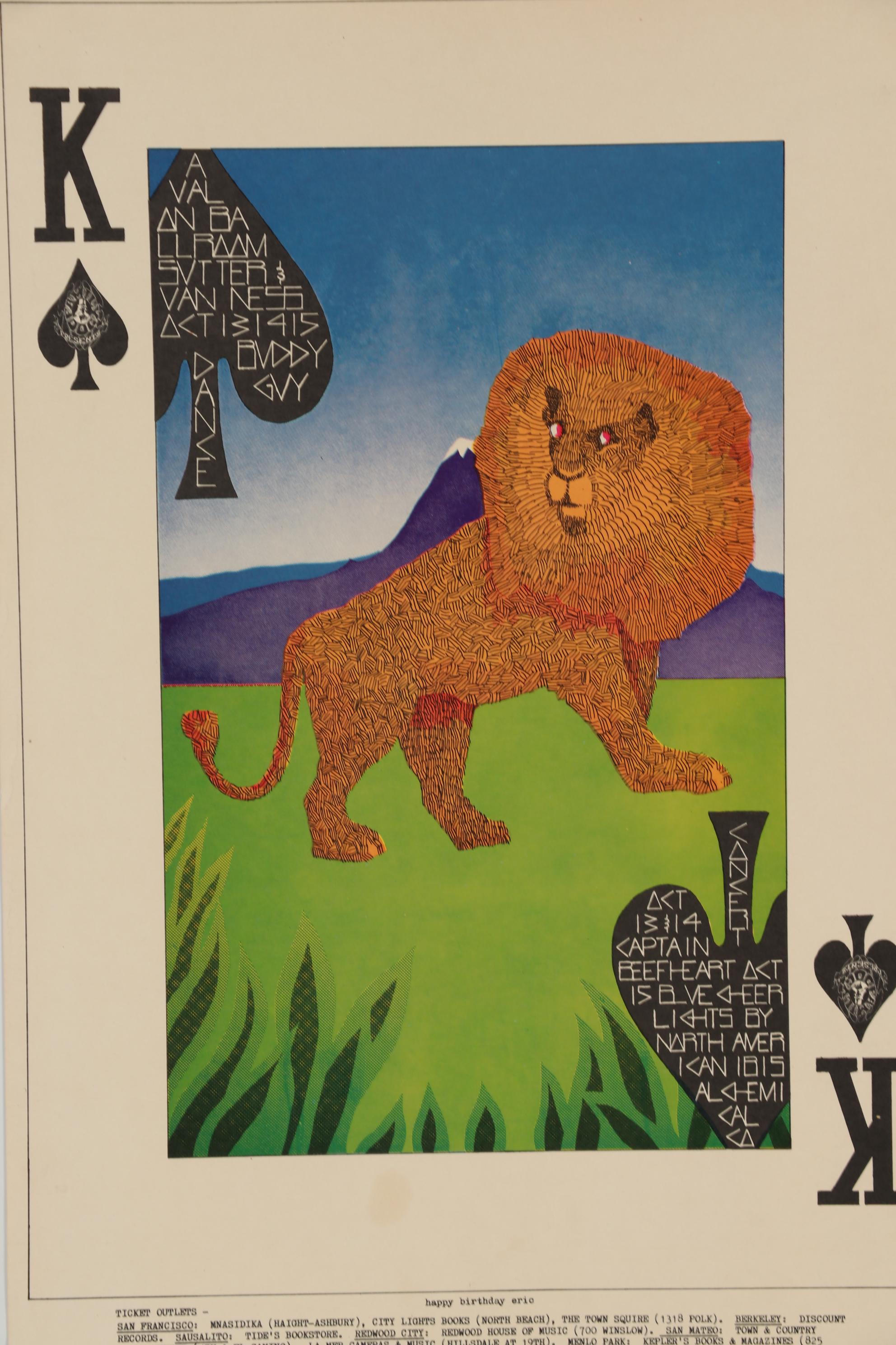 1967 Jack Hatfield Offset Lithograph Concert Poster "King of Spades" EBTH
