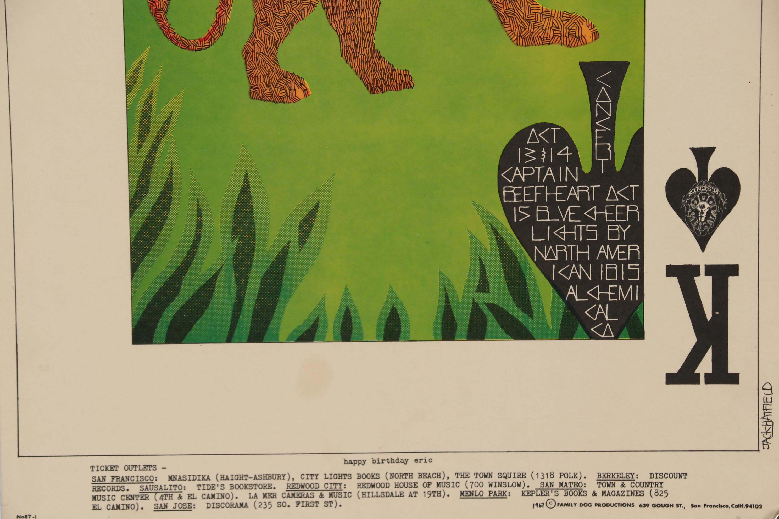 1967 Jack Hatfield Offset Lithograph Concert Poster "King of Spades" EBTH