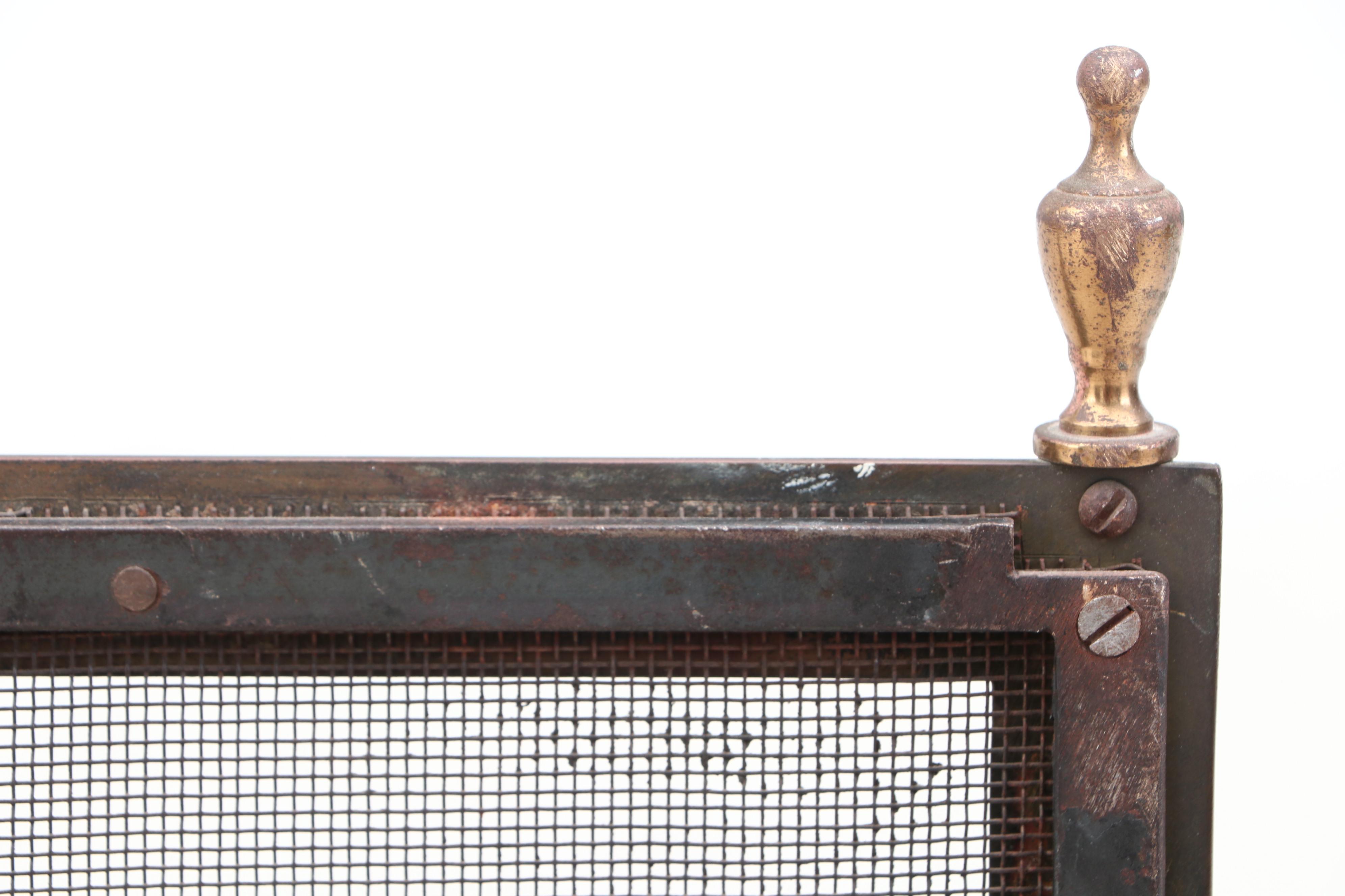 Brass Fireplace Screen and Tools EBTH