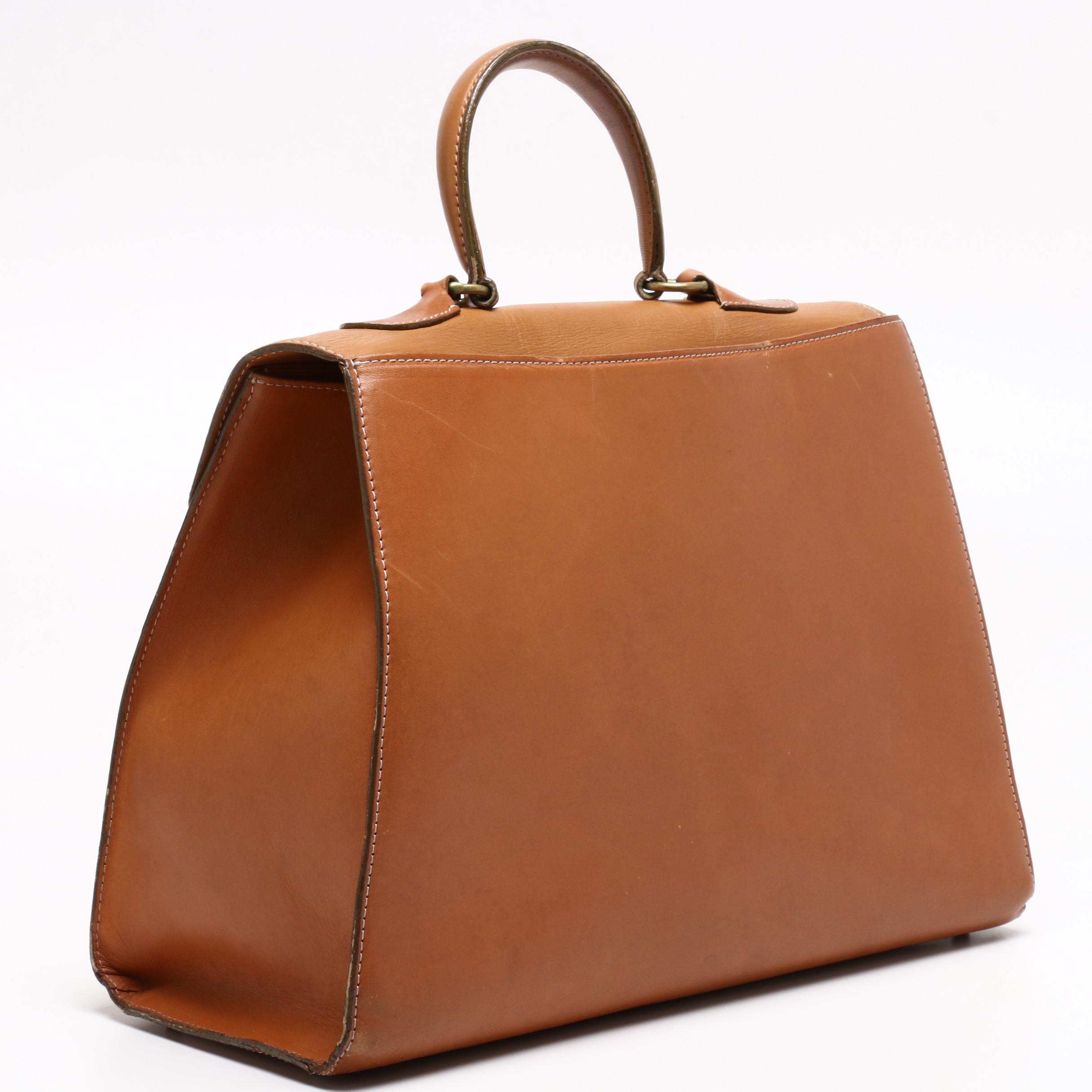 Valentino Garavani Tan Leather Trapeze Top Handle Bag EBTH