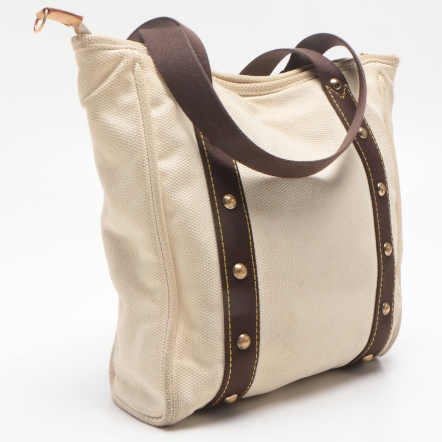 Louis Vuitton Limited Edition Cream Canvas Antigua Cabas MM Tote Bag | EBTH