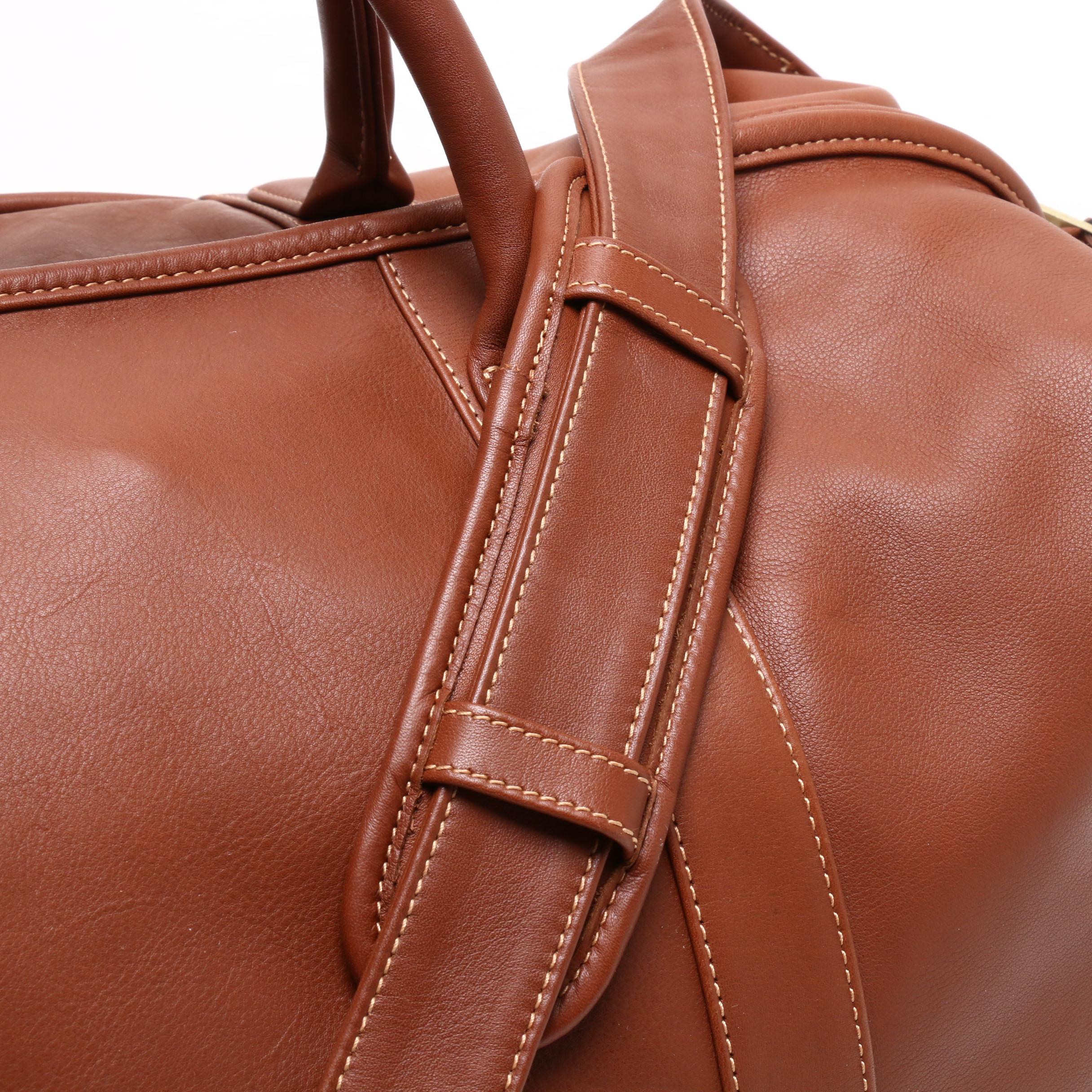 Coach Travel Collection British Tan Leather Weekender Duffel Bag EBTH