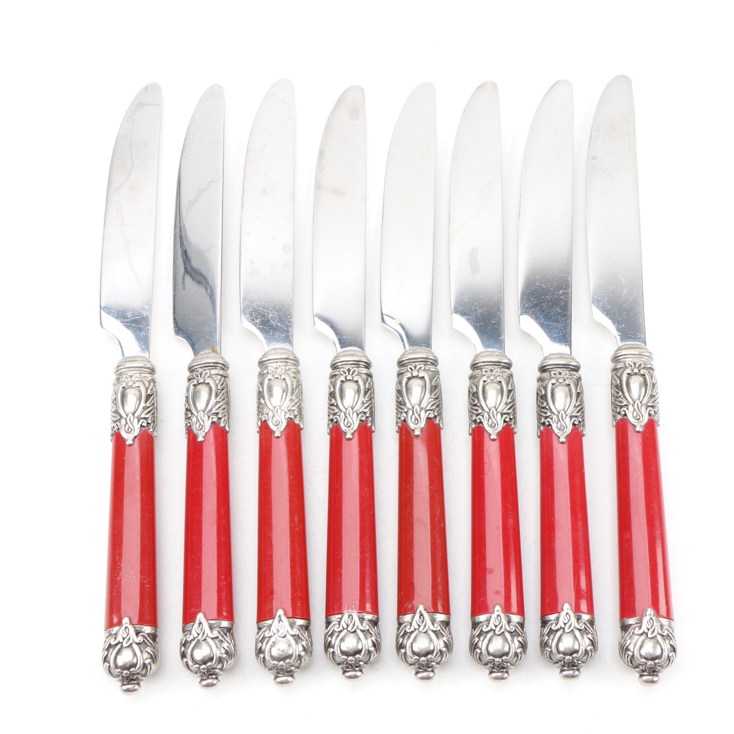 Hampton Silversmiths Stainless Steel "San Remo" Flatware in Red EBTH