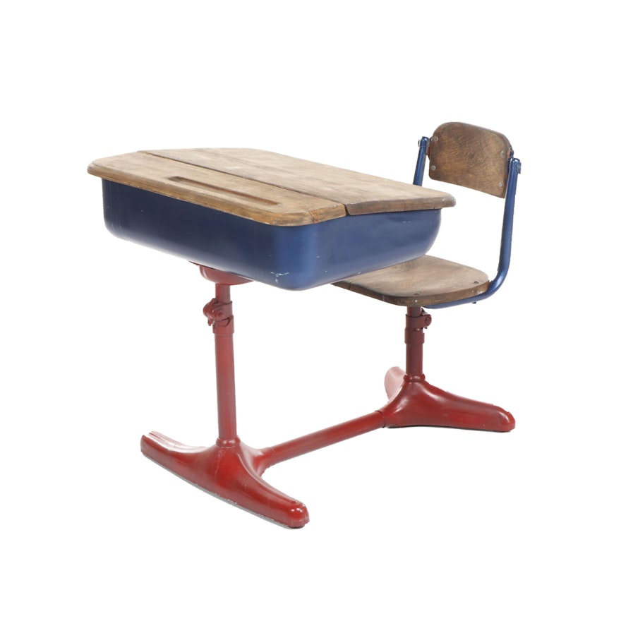 Mid Century Peabody Children S School Chair And Desk Ebth