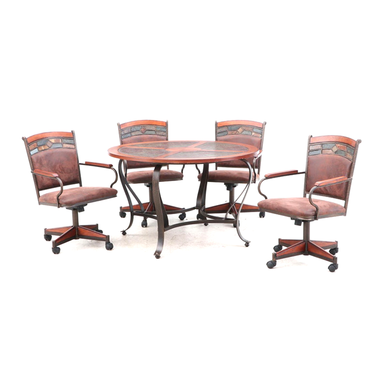 Capetown Dining Table And Chairs Wood With Composite Stone Inlay