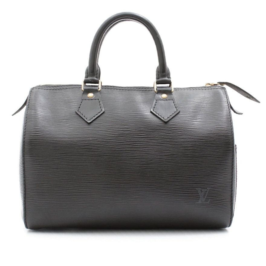 Louis Vuitton Paris Speedy 25 Bag in Black Epi Leather | EBTH