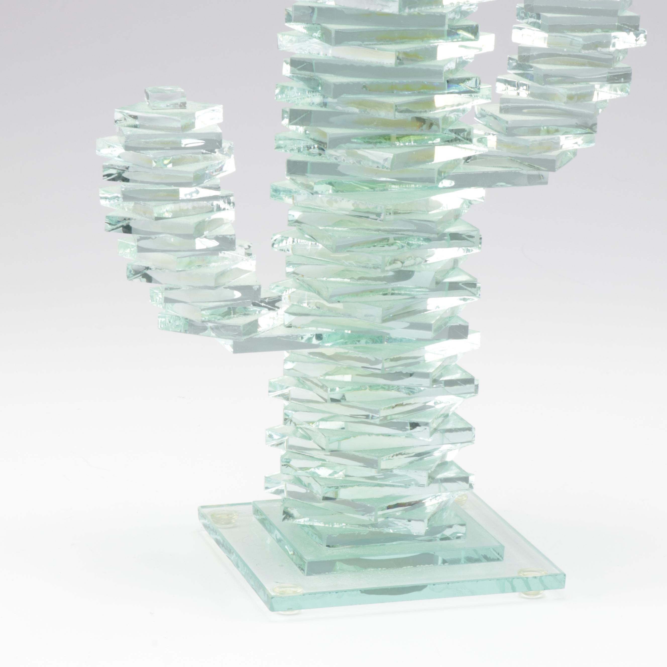 Stacked Glass Cactus Sculpture EBTH