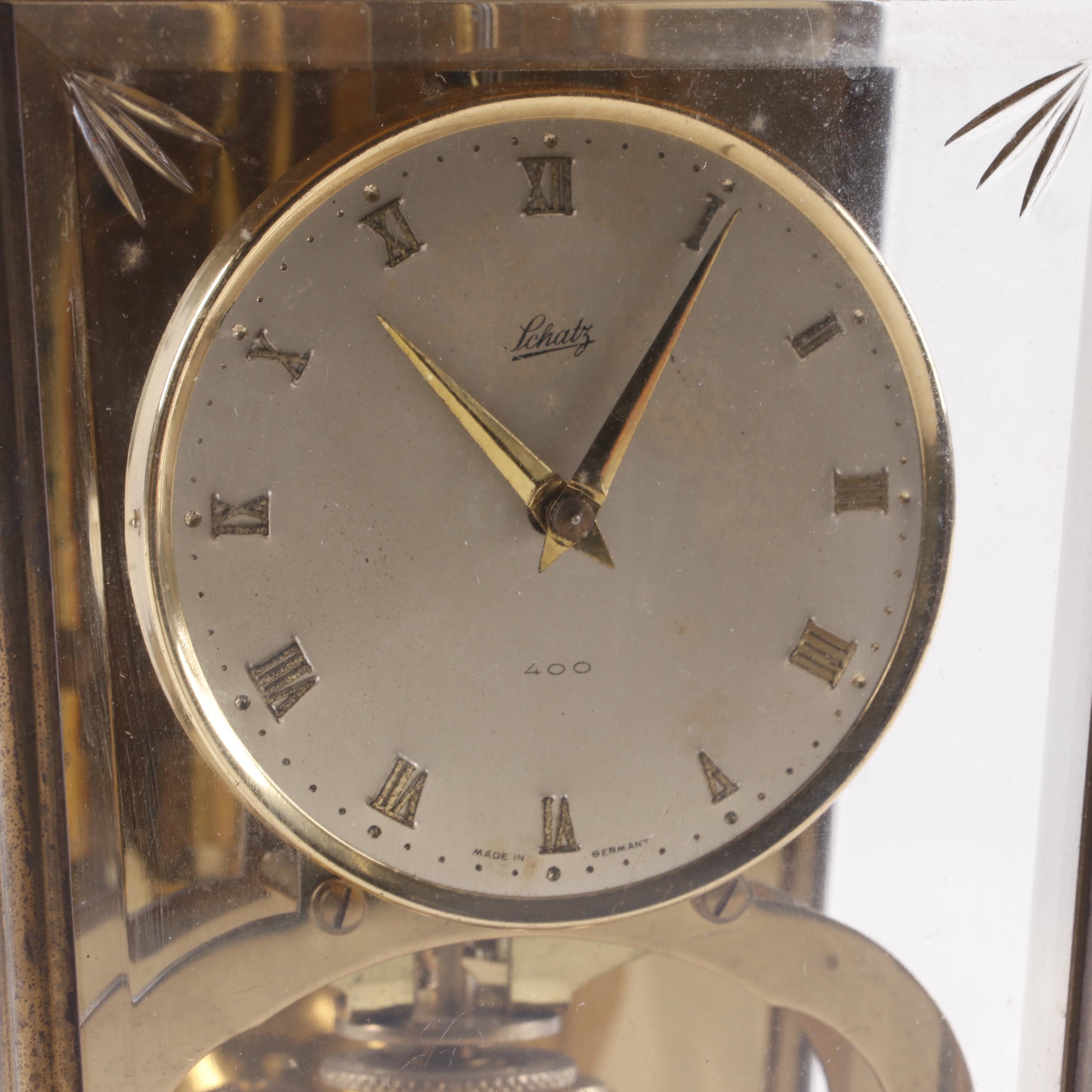 Schatz German 400 Day "London Coach" Brass Mantel Clock, MidCentury EBTH