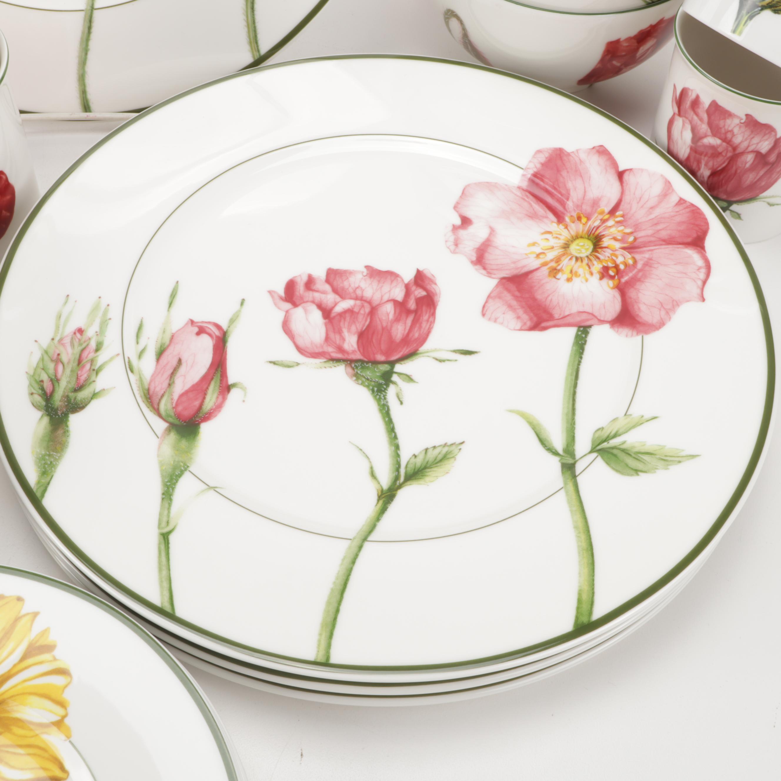 Villeroy & Boch "Flora" Mix and Match Pattern Dinnerware, Setting for