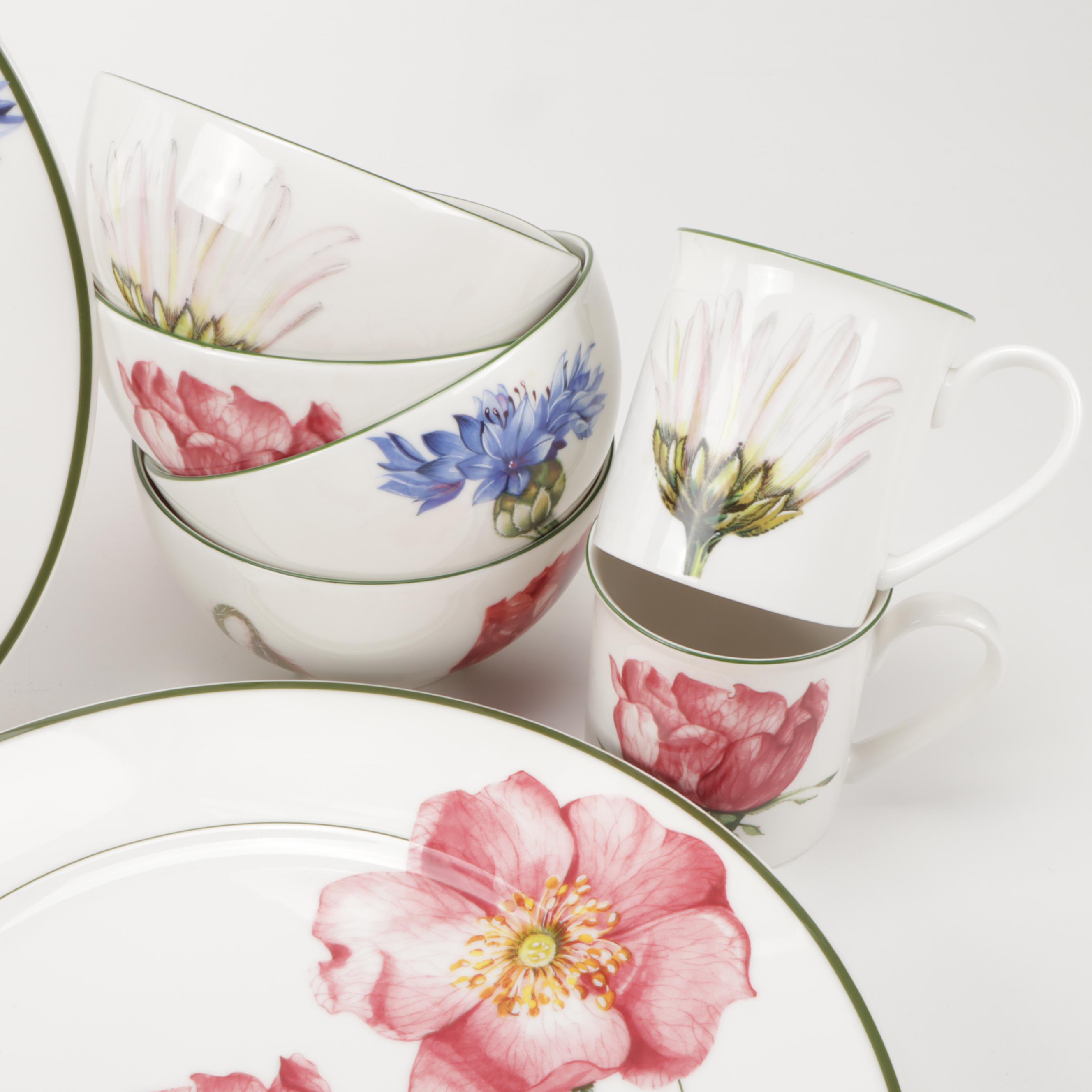 Villeroy & Boch "Flora" Mix and Match Pattern Dinnerware, Setting for