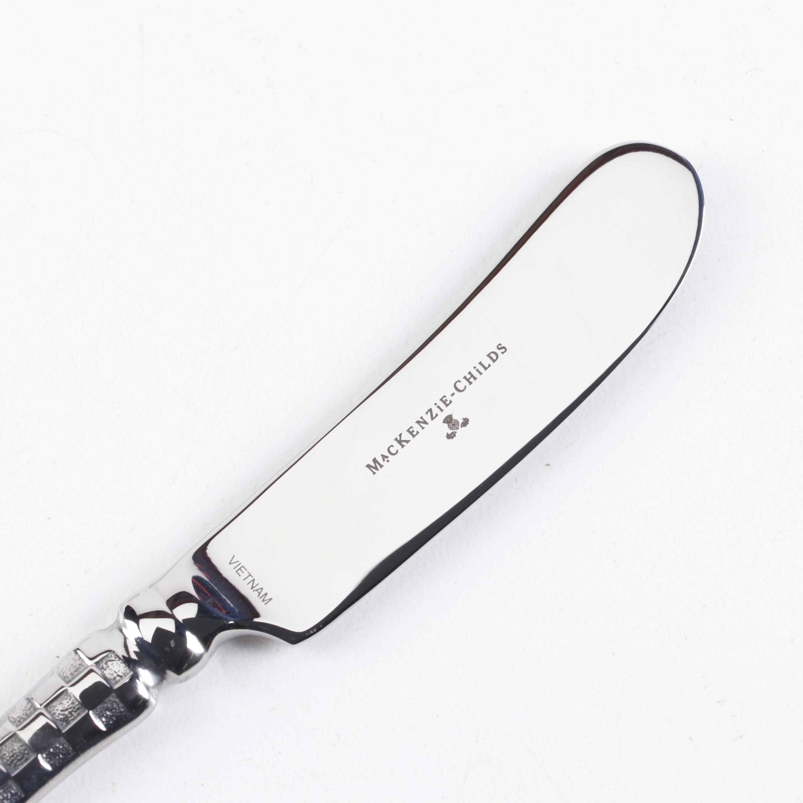 MacKenzieChilds "Check" Stainless Steel Canape Knife Sets EBTH