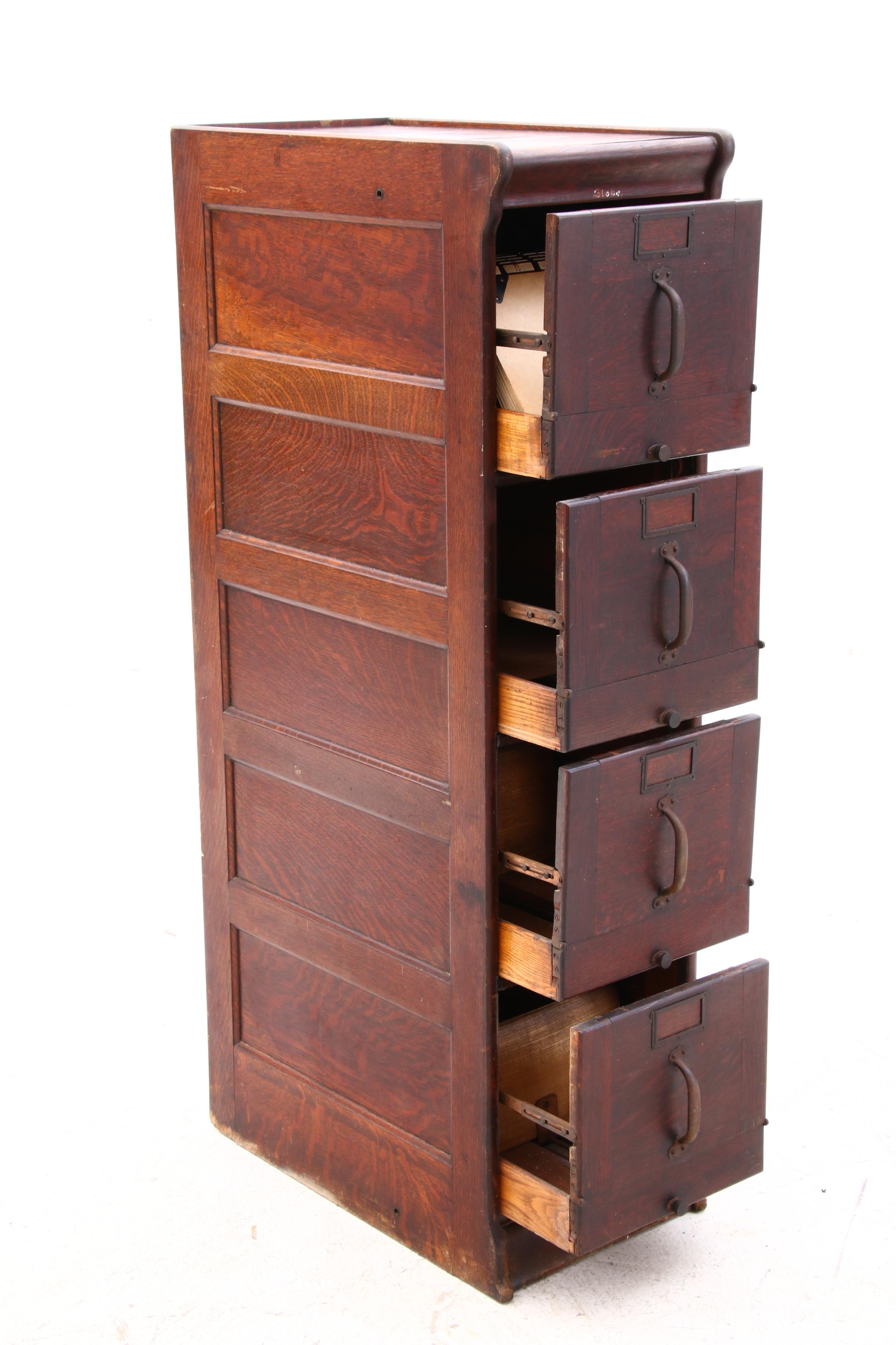 Globe Oak Filing Circa 1900 Antique EBTH
