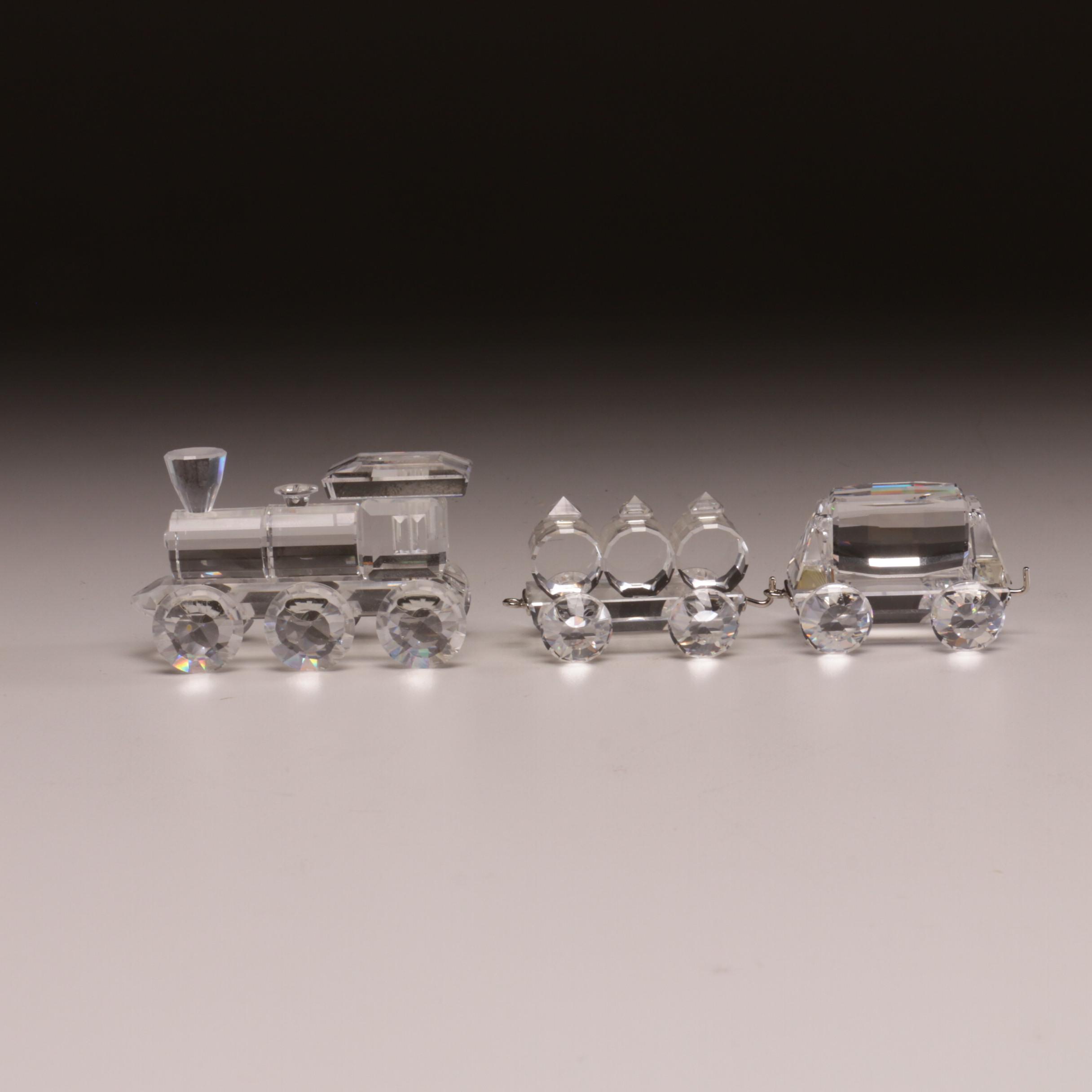 Swarovski Crystal "Mini Train Set" and Other Train Figurines EBTH