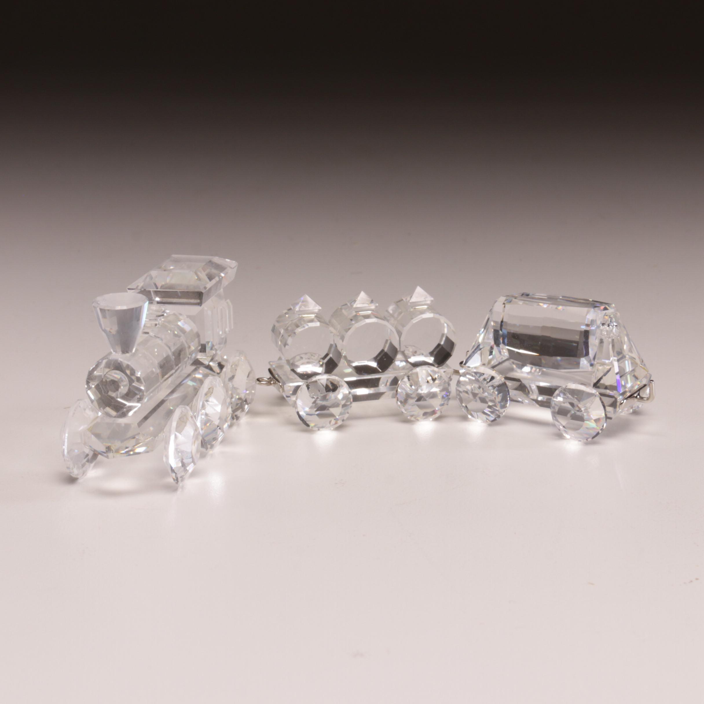 Swarovski Crystal "Mini Train Set" and Other Train Figurines EBTH