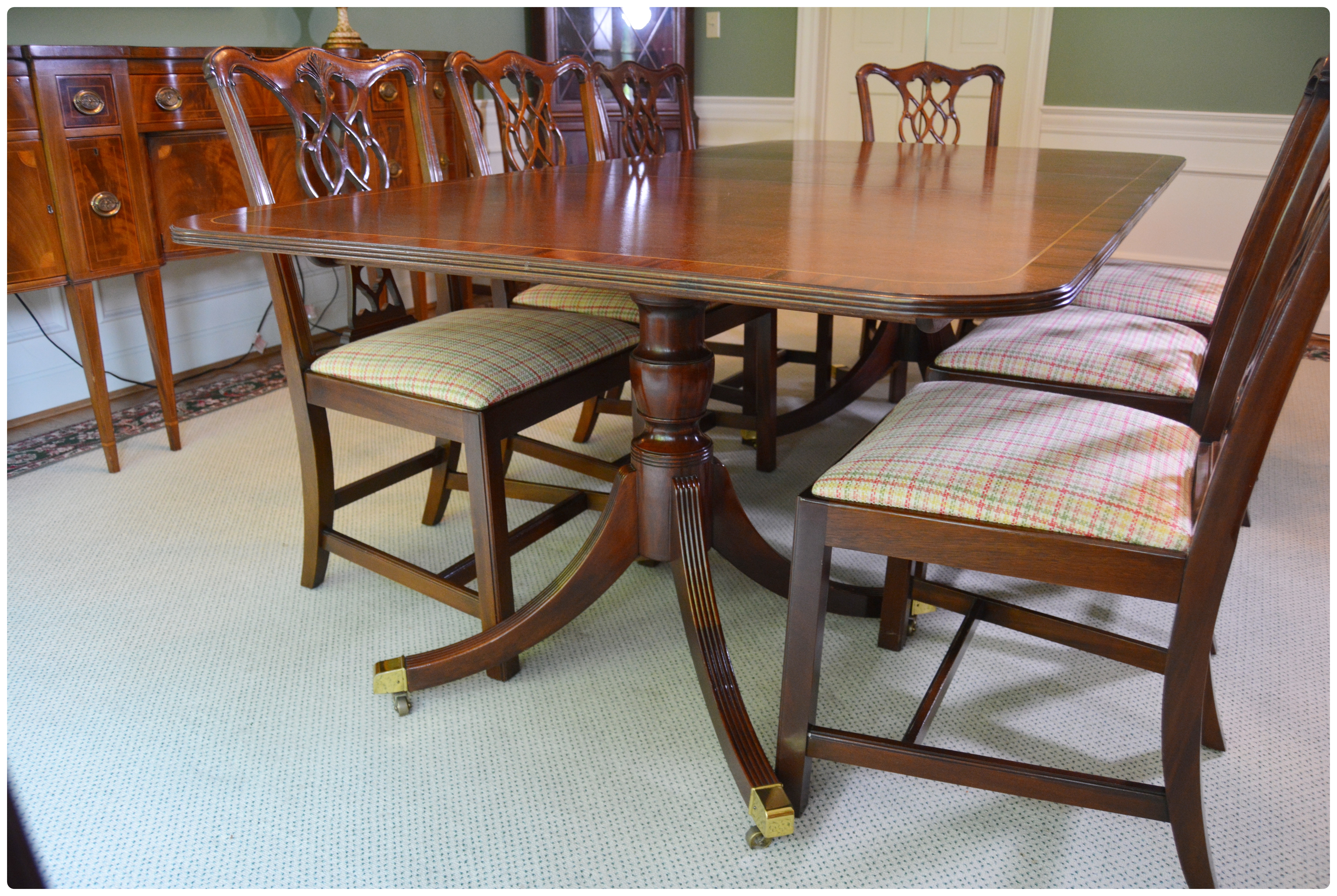 Baker Historic Charleston Dining Table with Baker Chippendale Dining