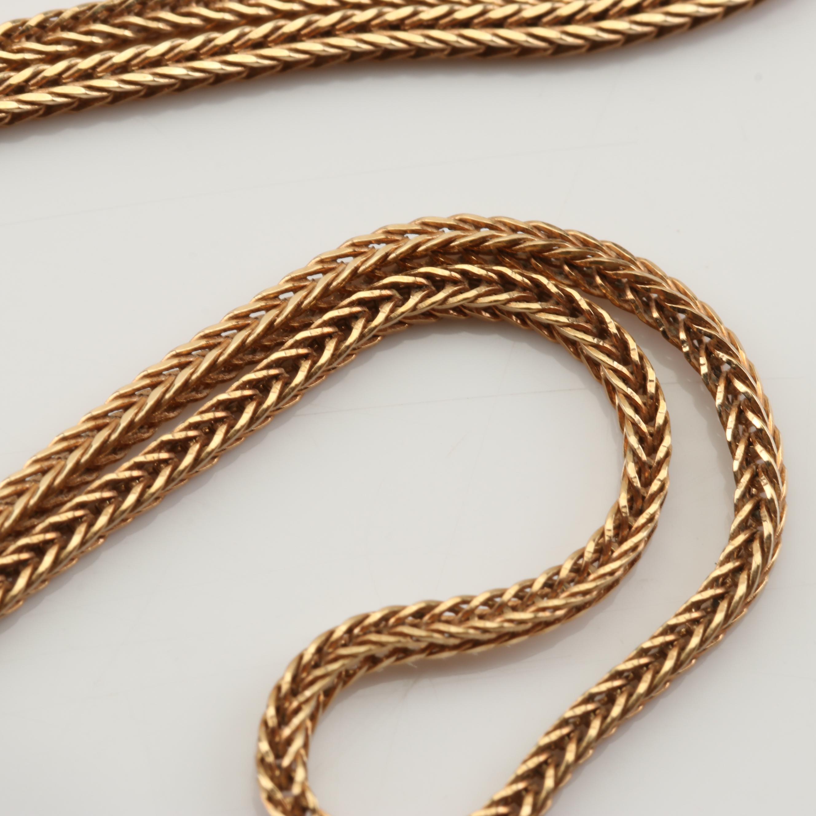 14K Yellow Gold Foxtail Chain and "S" Link Chain EBTH