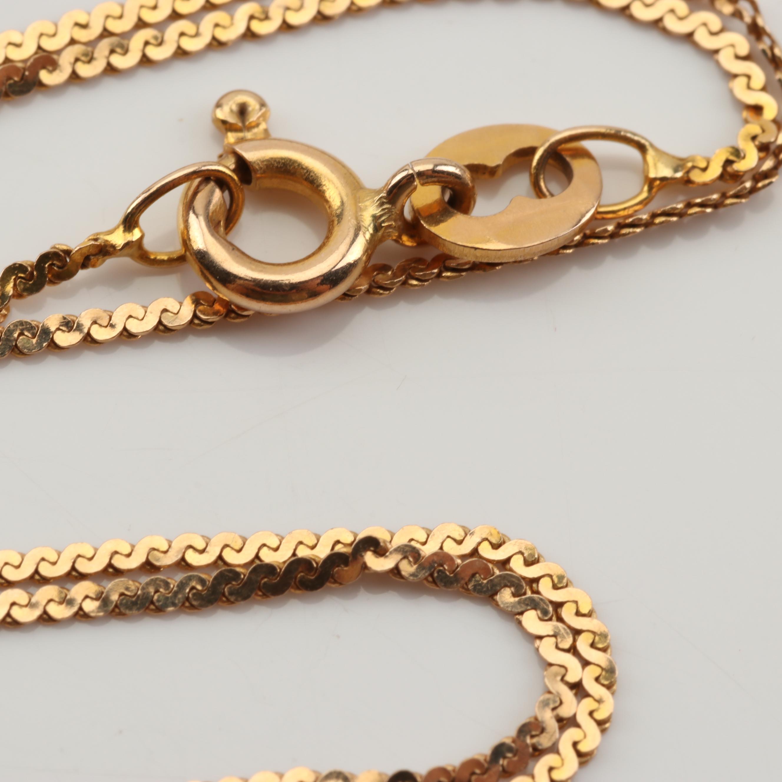 14K Yellow Gold Foxtail Chain and "S" Link Chain EBTH