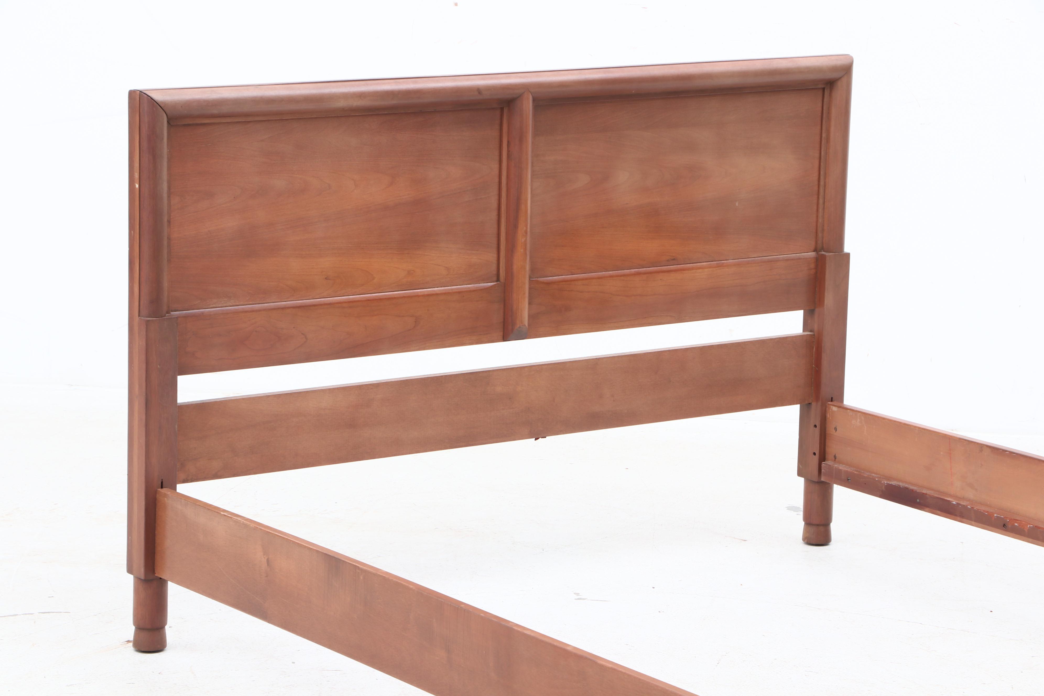 Mid Century Modern Willett Full Bed Frame in Cherry EBTH