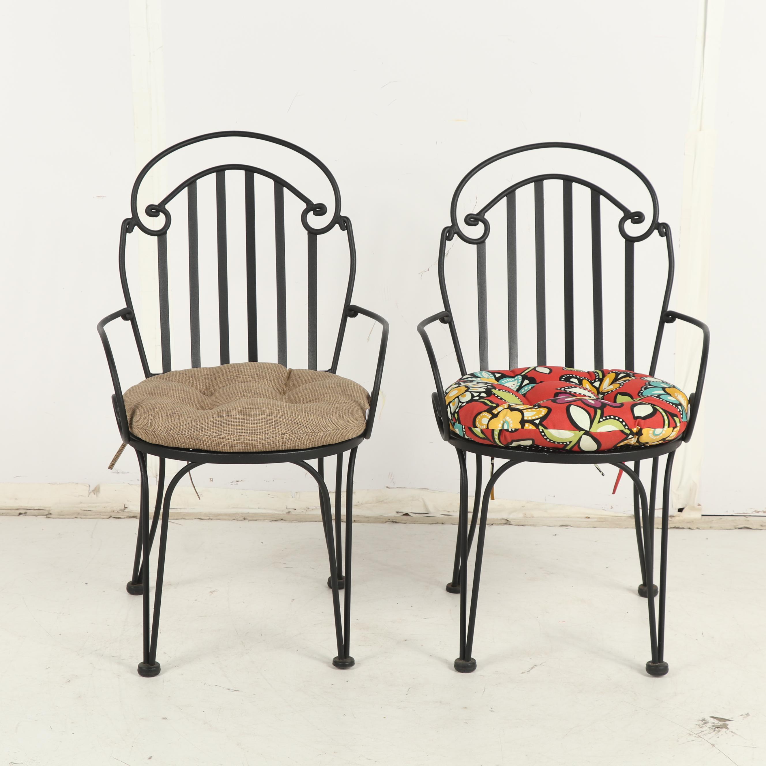 Wrought Iron Patio Set with Glass Top Table EBTH