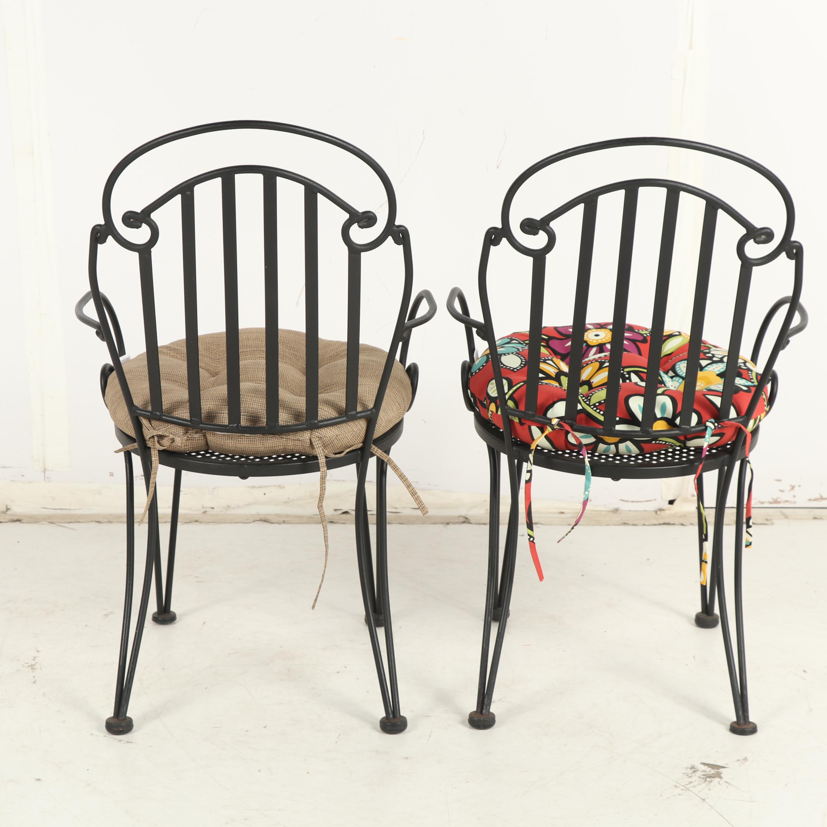 Wrought Iron Patio Set with Glass Top Table EBTH