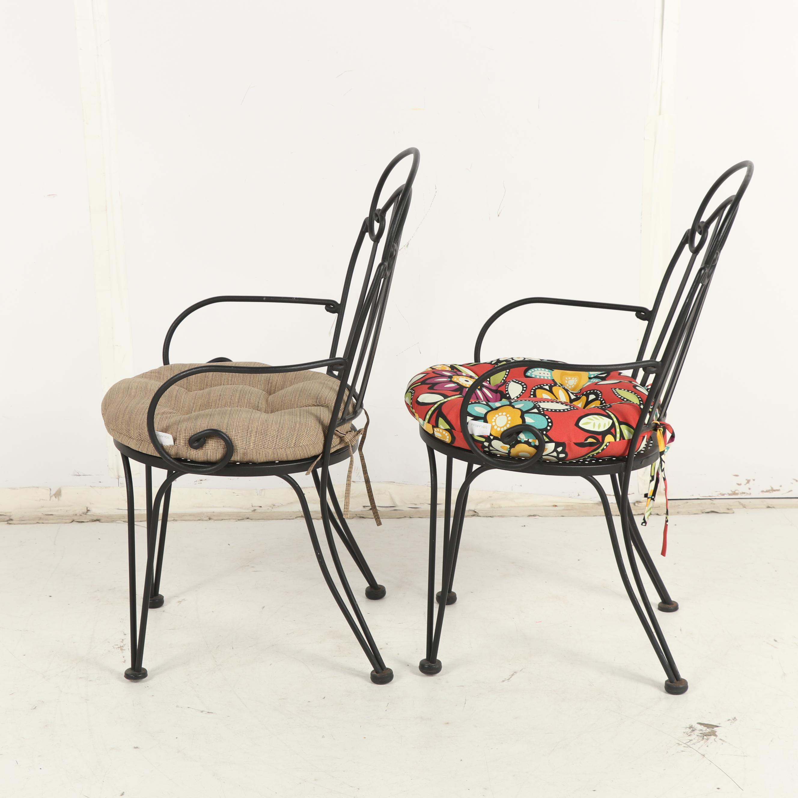 Wrought Iron Patio Set with Glass Top Table EBTH