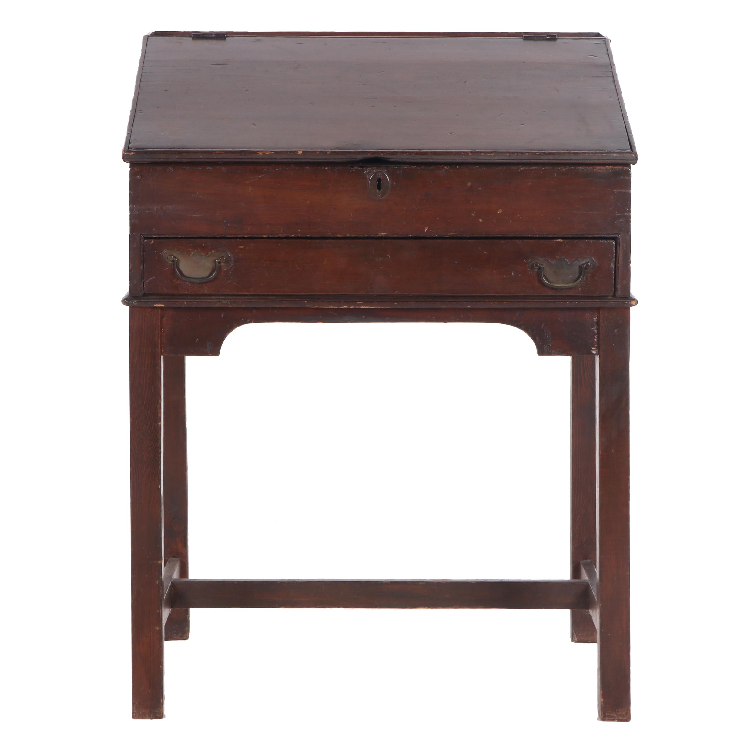 George Iii Period Cherry Slant Top Secretary Desk Circa 1800 Ebth