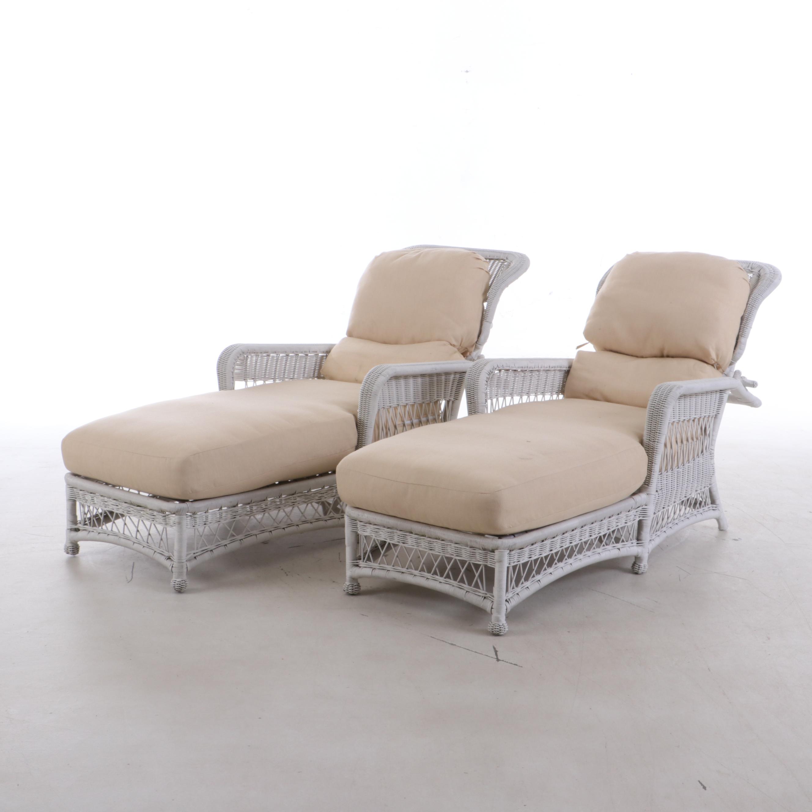 White Wicker Lounge Chair EBTH