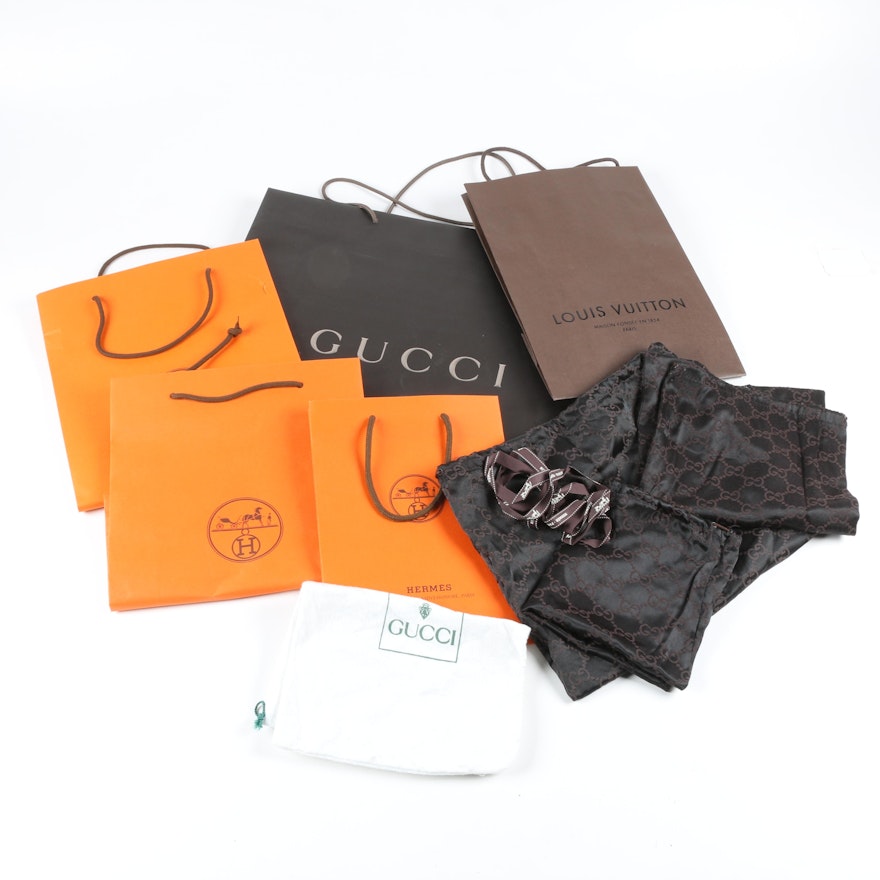 Gucci, Hermès Paris and Louis Vuitton Shoppers and Dust Cover Bags | EBTH