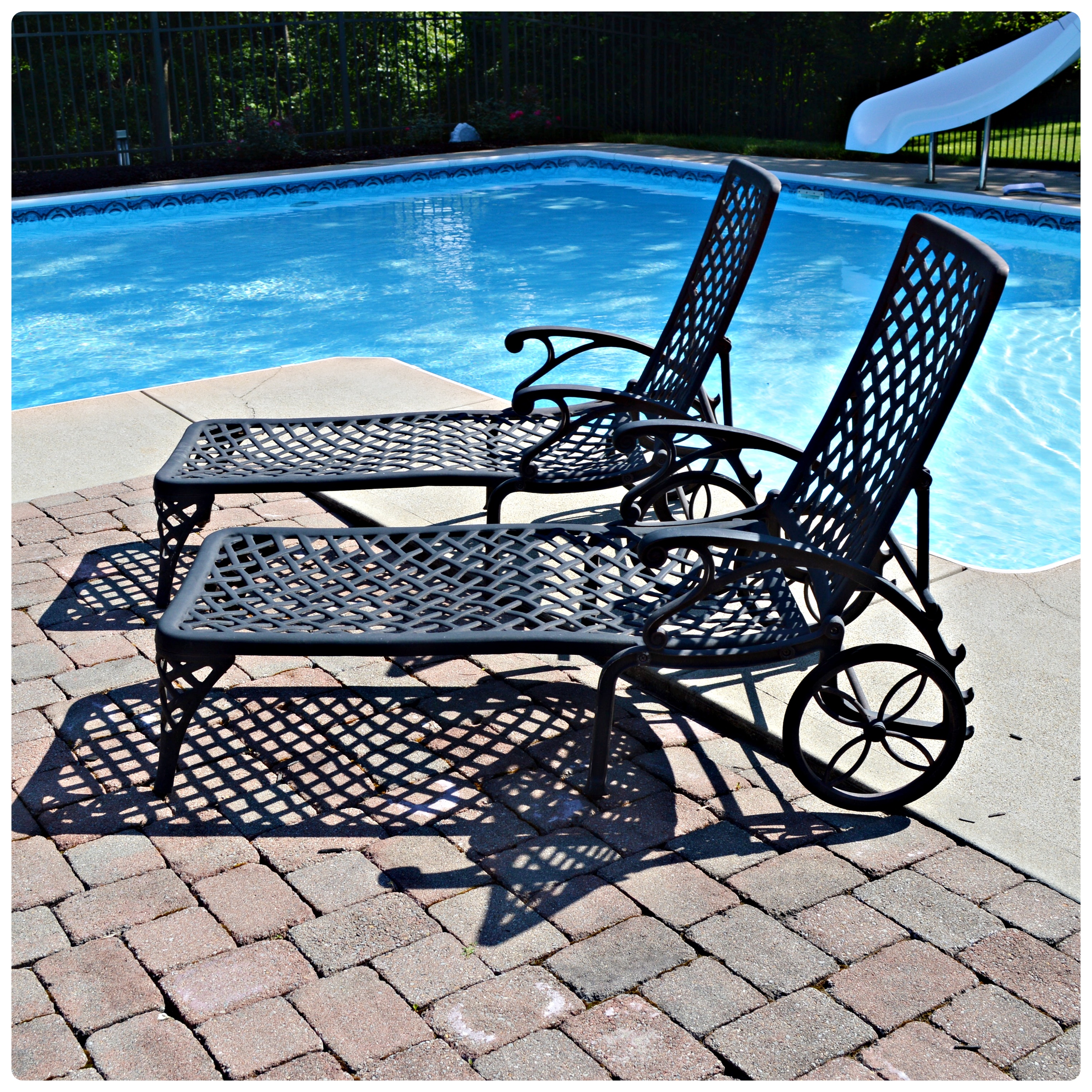 Cast Aluminum Chaise Lounge Chair, Pair, Contemporary EBTH