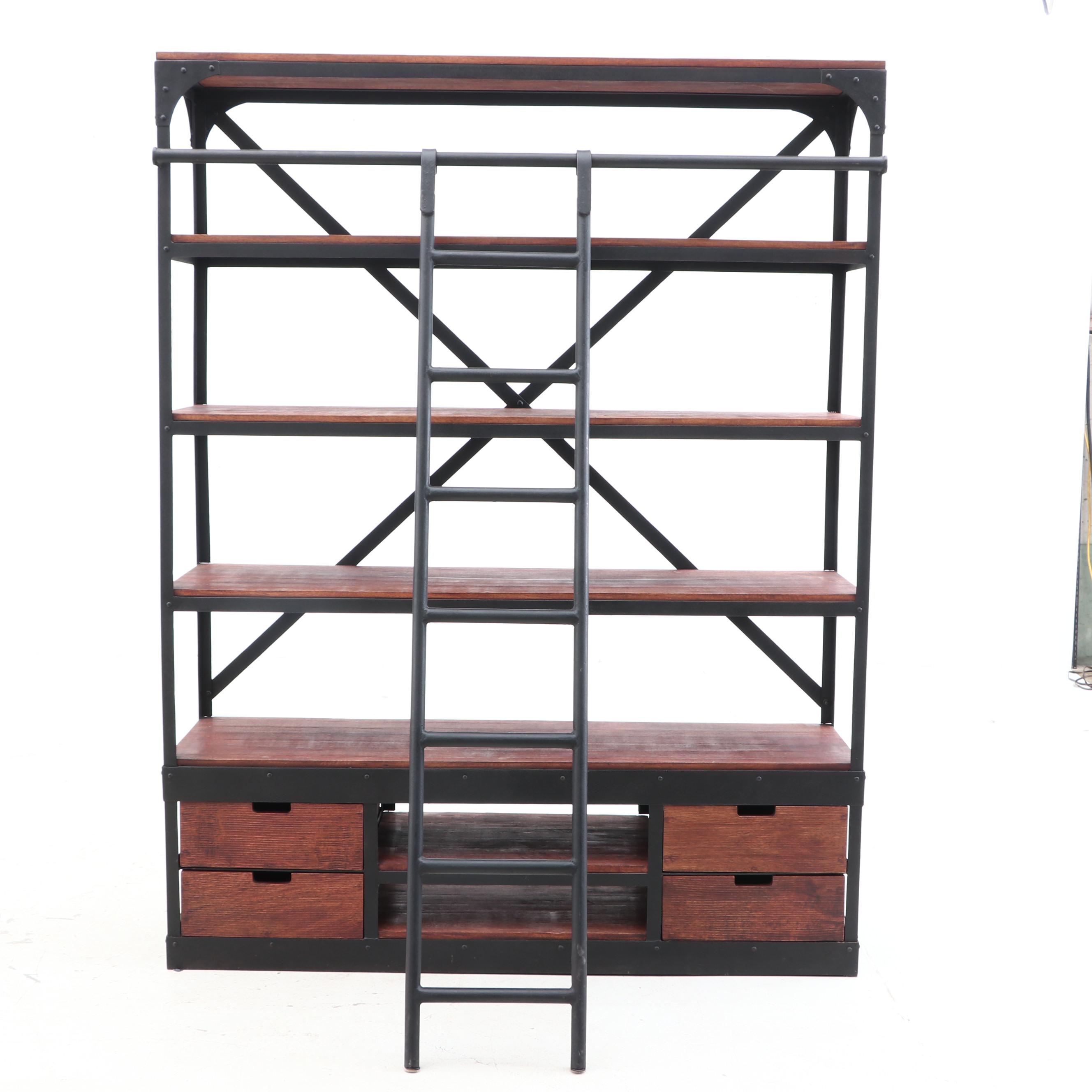 Contemporary Bookcase with Ladder EBTH