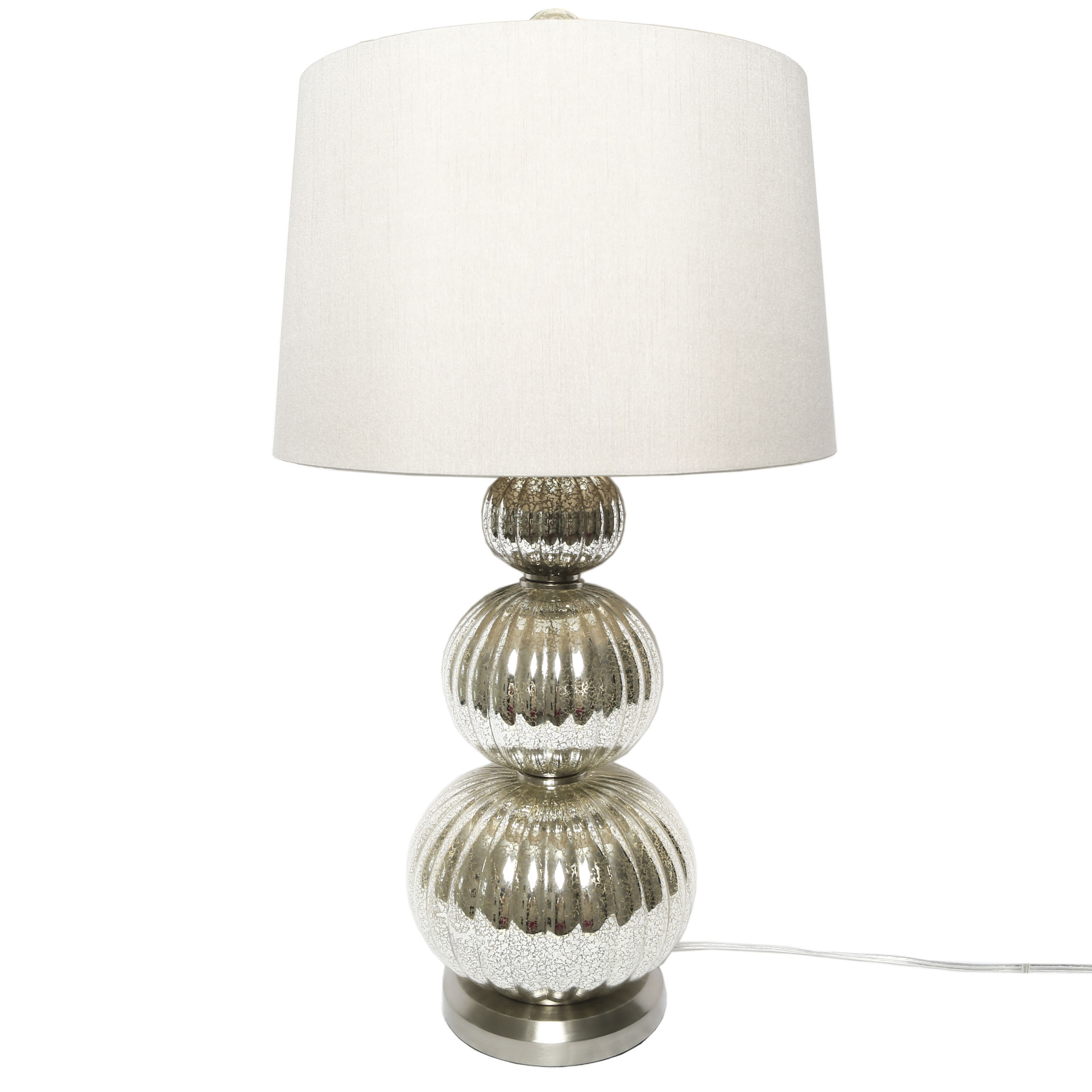 stacked mercury glass table lamp