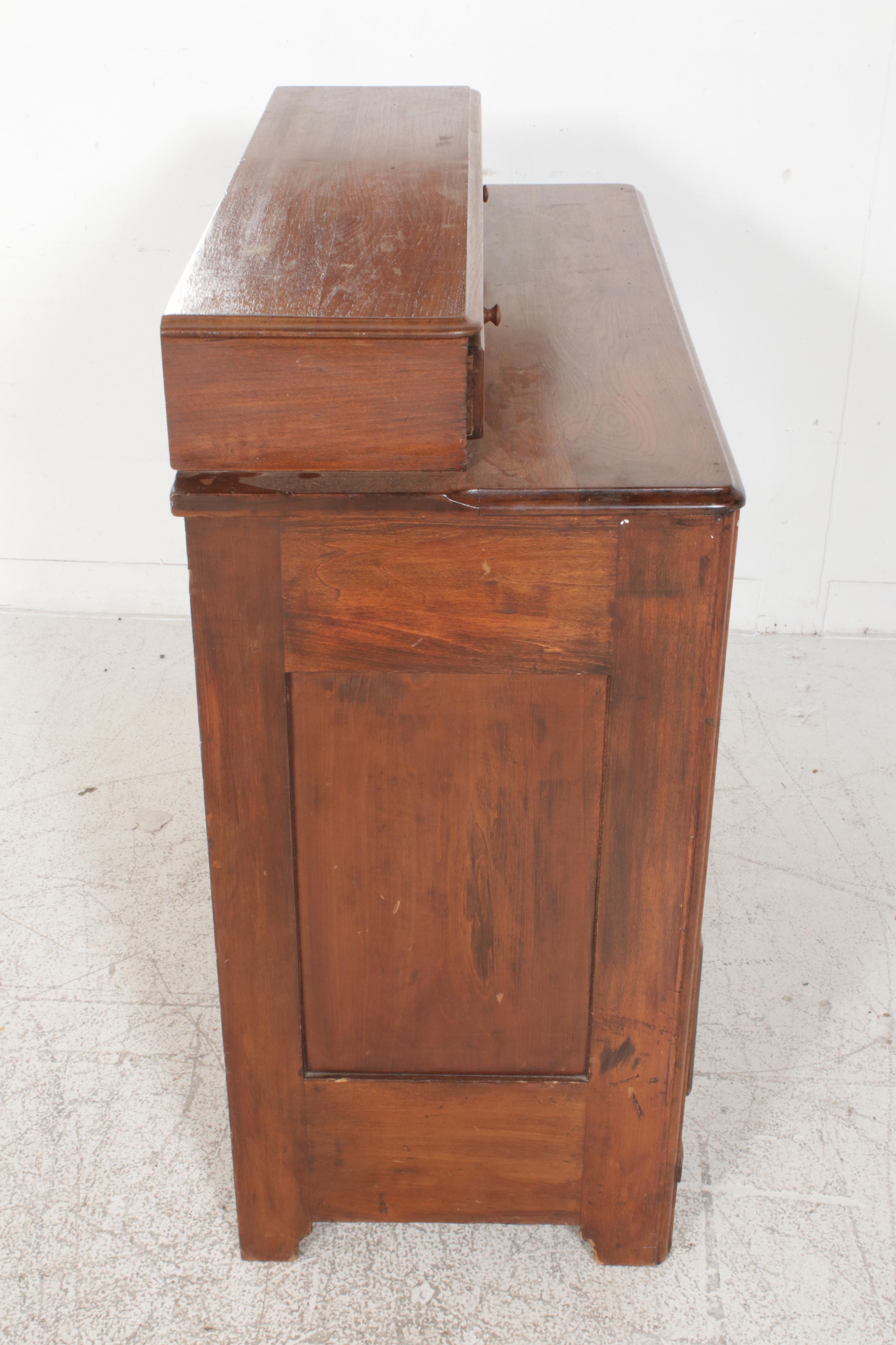 Victorian, Eastlake Walnut Dressing Table with WallMounted Mirror