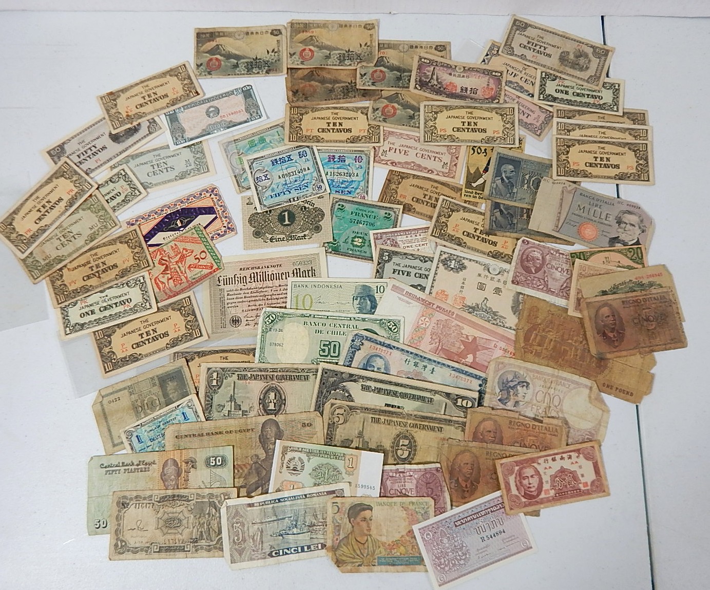 Assorted Foreign Currency With Japan France Germany Hong Kong More - 