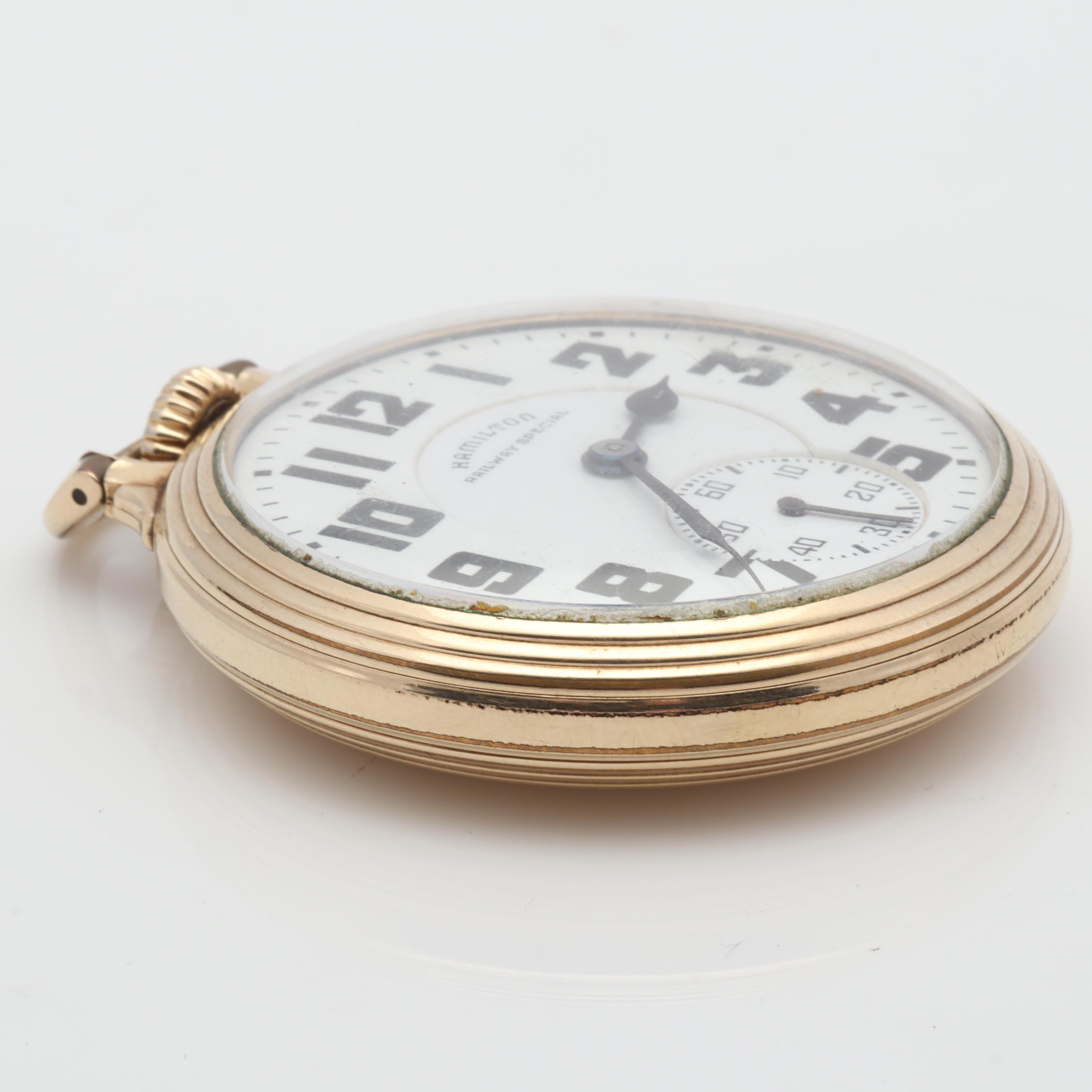 Hamilton Railway Special 10K Wadsworth GoldFilled Case Pocket Watch EBTH
