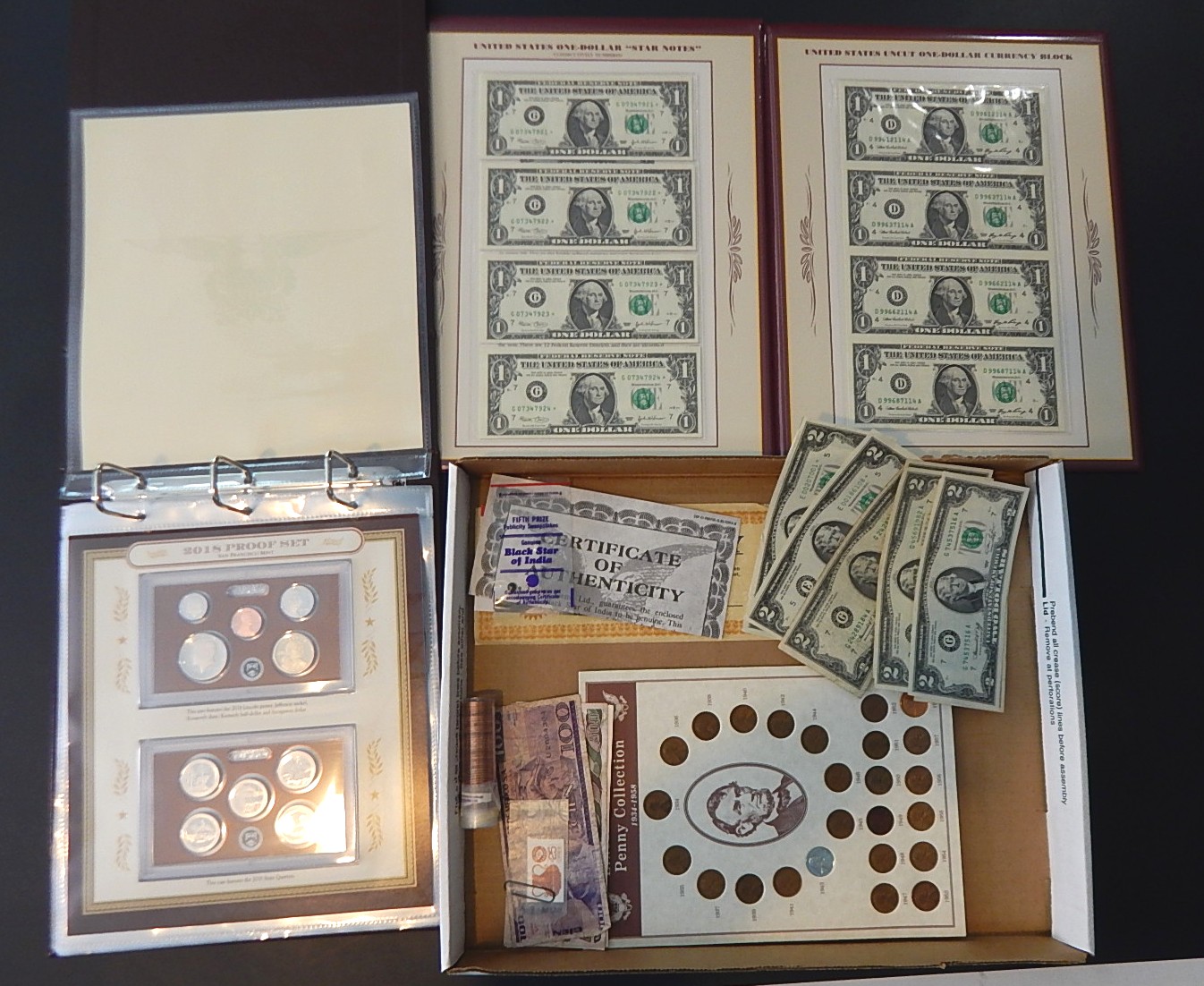 2018 S Proof Set Uncut Federal Reserve Note Set Foreign Currency - 