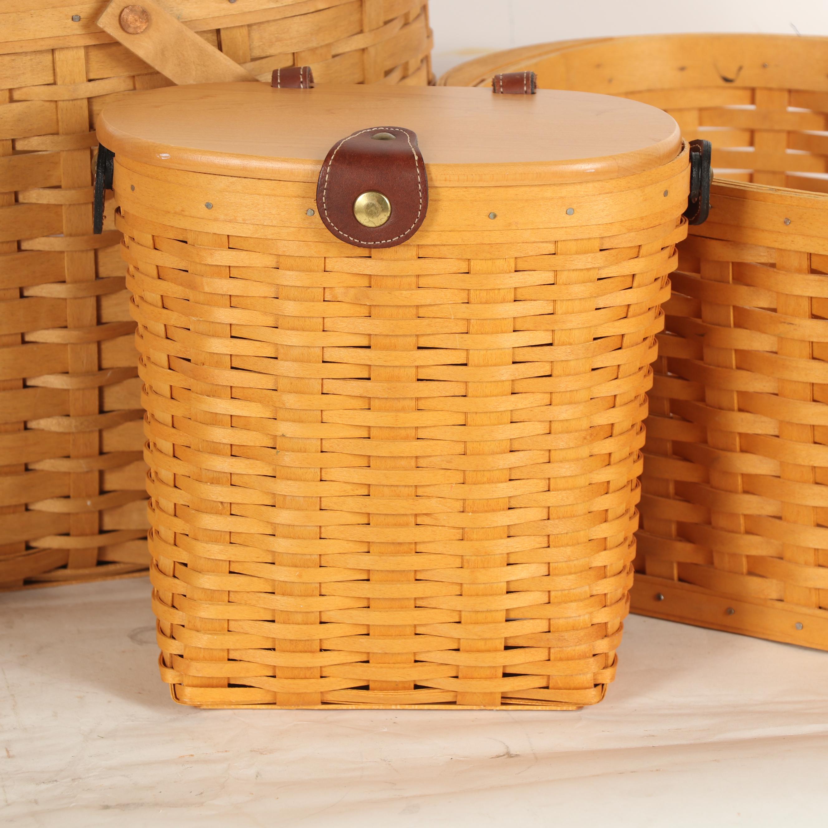 Longaberger Woven Baskets with Saddlebrook Purse Basket and Accessories