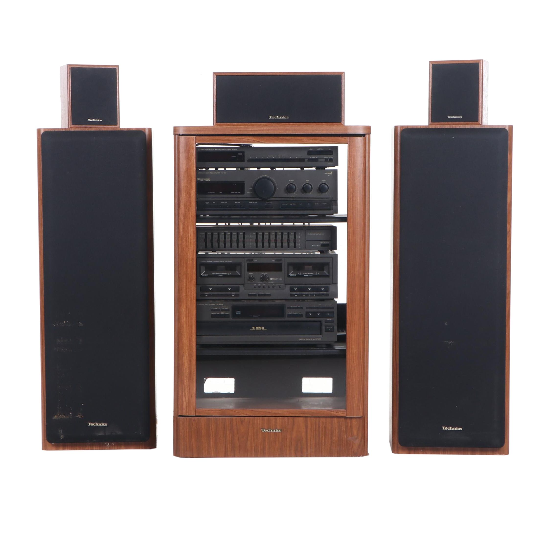 Technics Stereo and Speaker System with Cherry and Housing EBTH