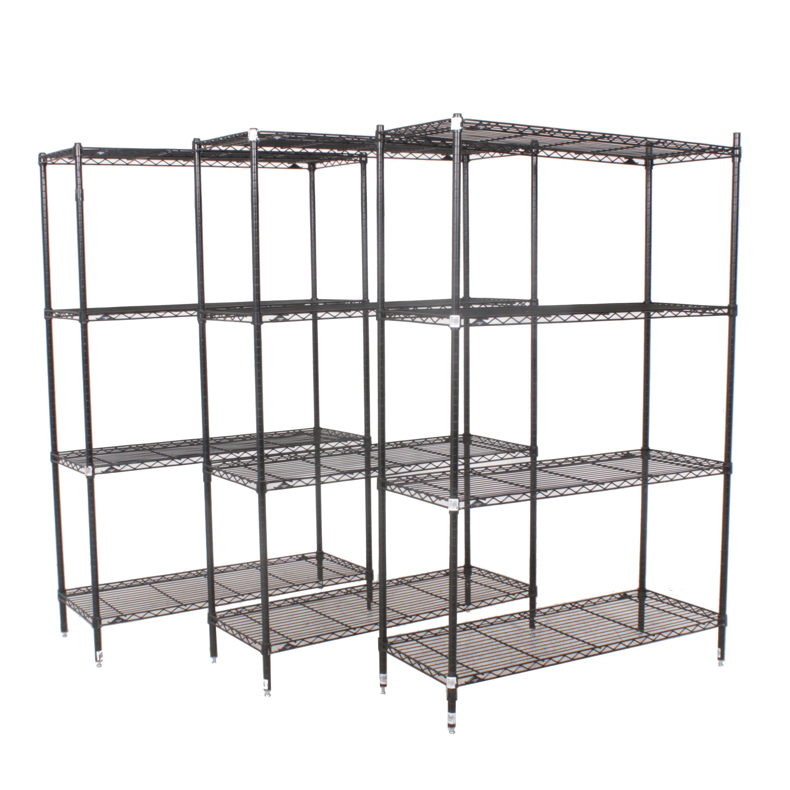 InterMetro Black Wire ThreeTier Shelving Units EBTH