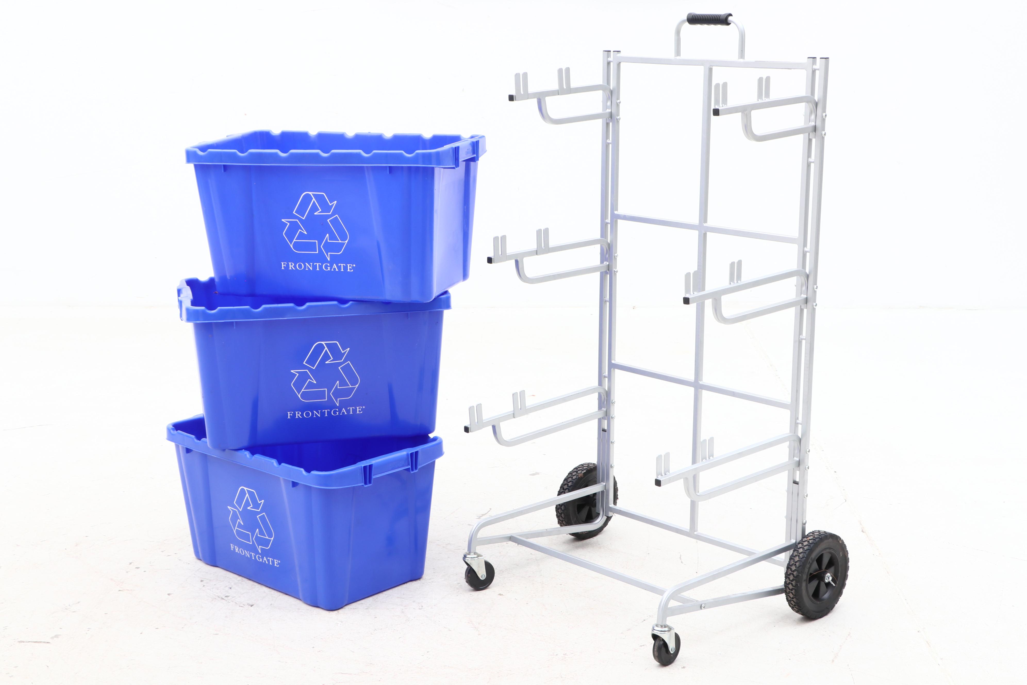 Norris Recycling Bin Cart with Frontgate Plastic Bins EBTH