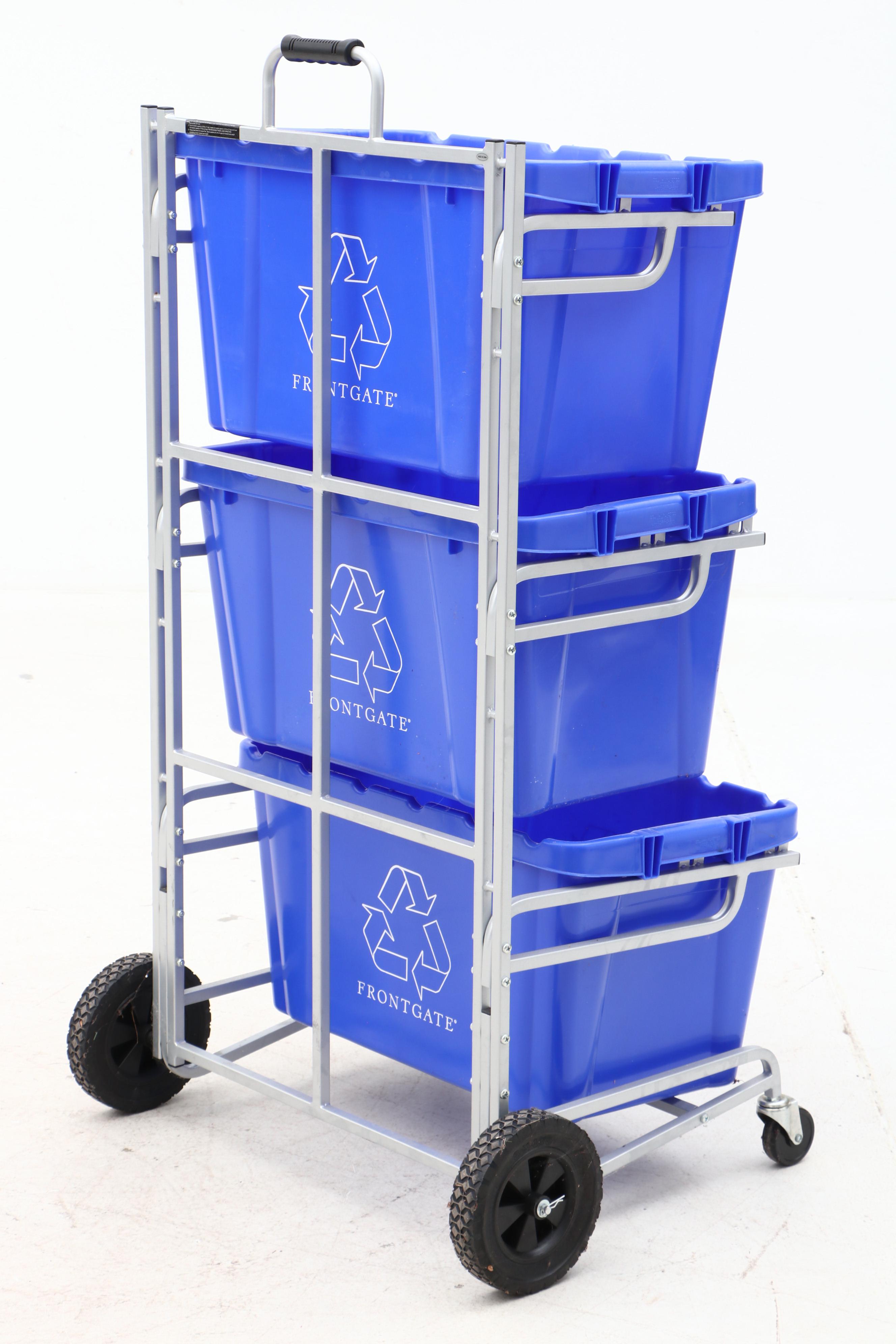 Norris Recycling Bin Cart with Frontgate Plastic Bins EBTH