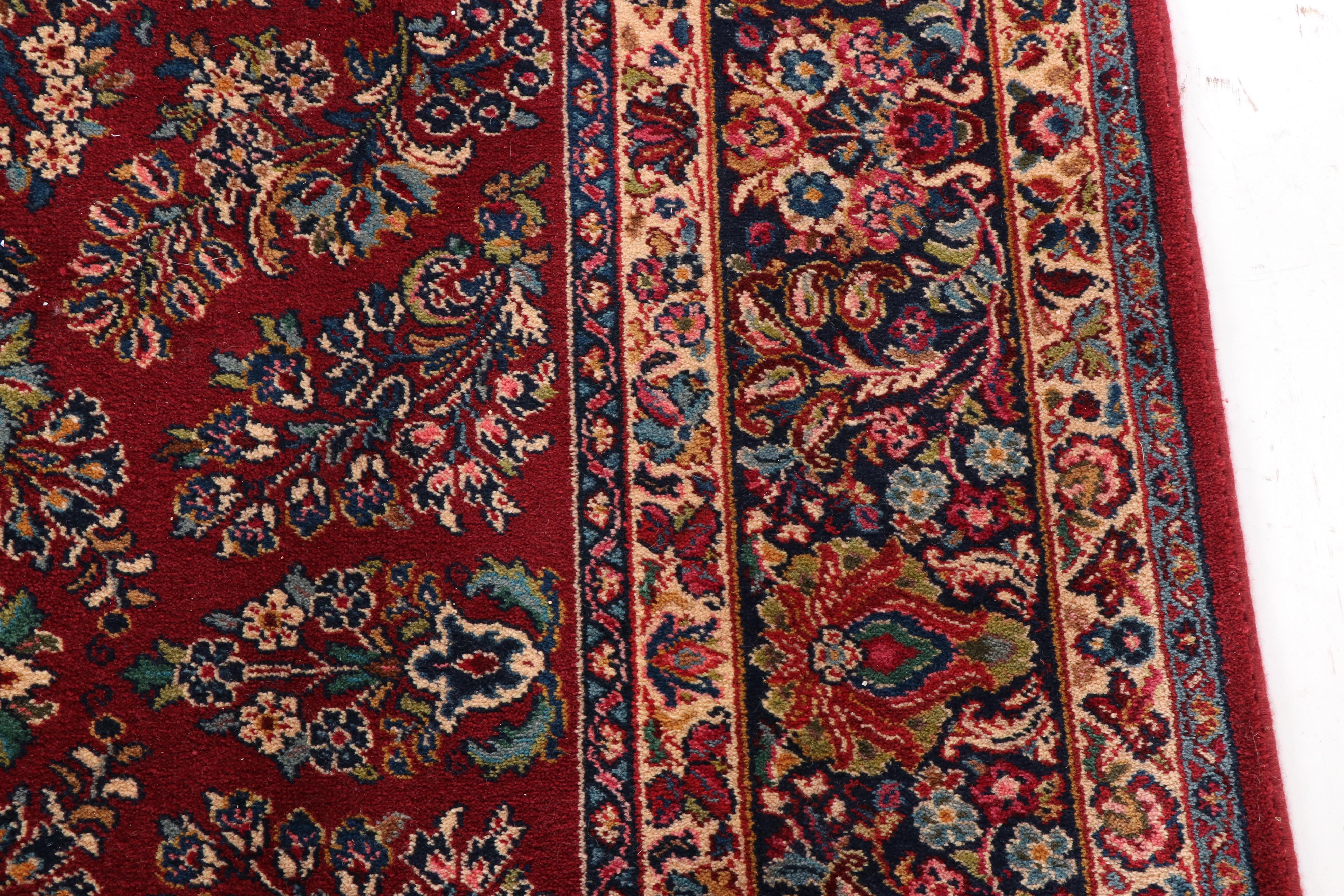 Machine Made Karastan "Red Sarouk" Room Sized Wool Rug EBTH