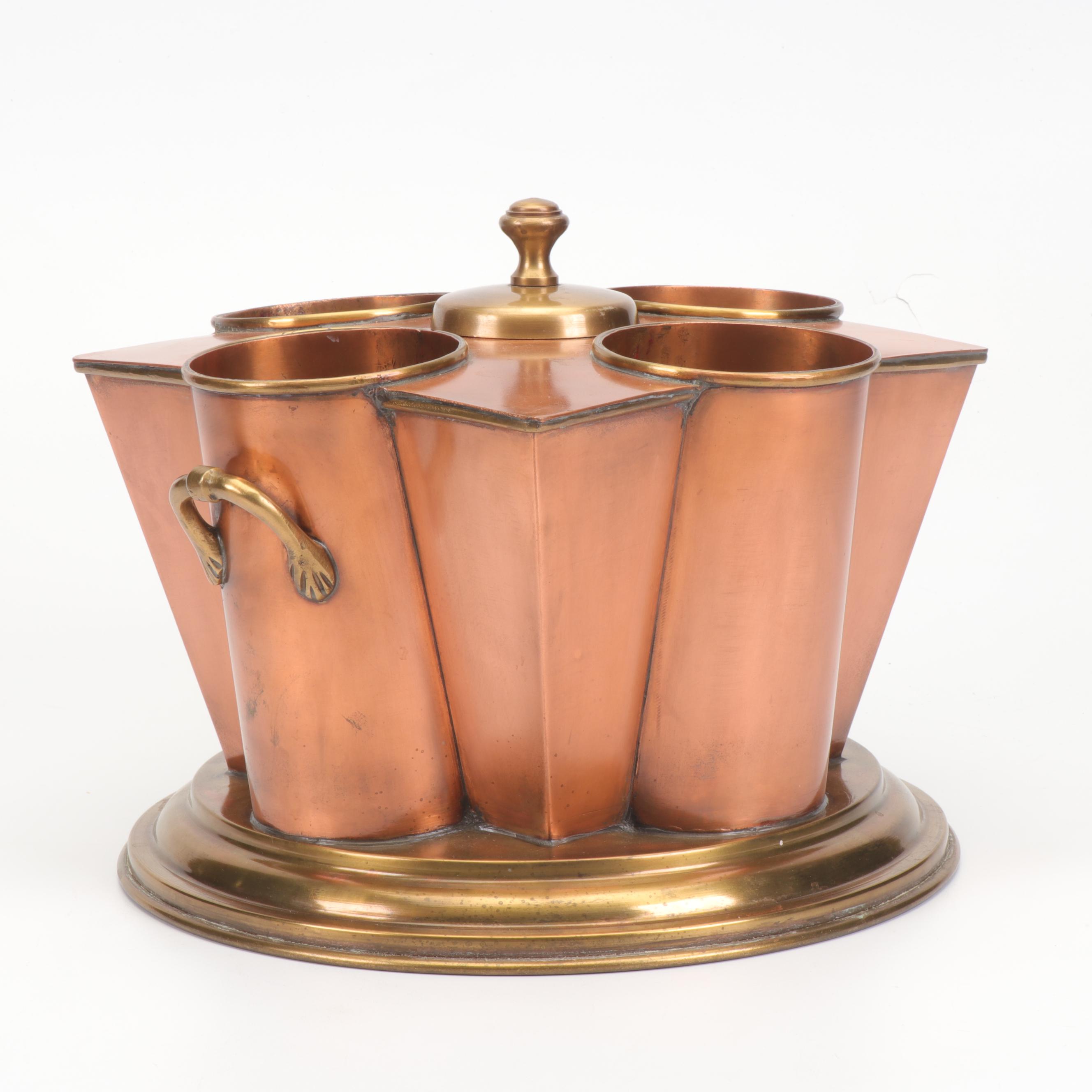 Global Views Copper and Brass Wine Chiller, Late 20th Century EBTH
