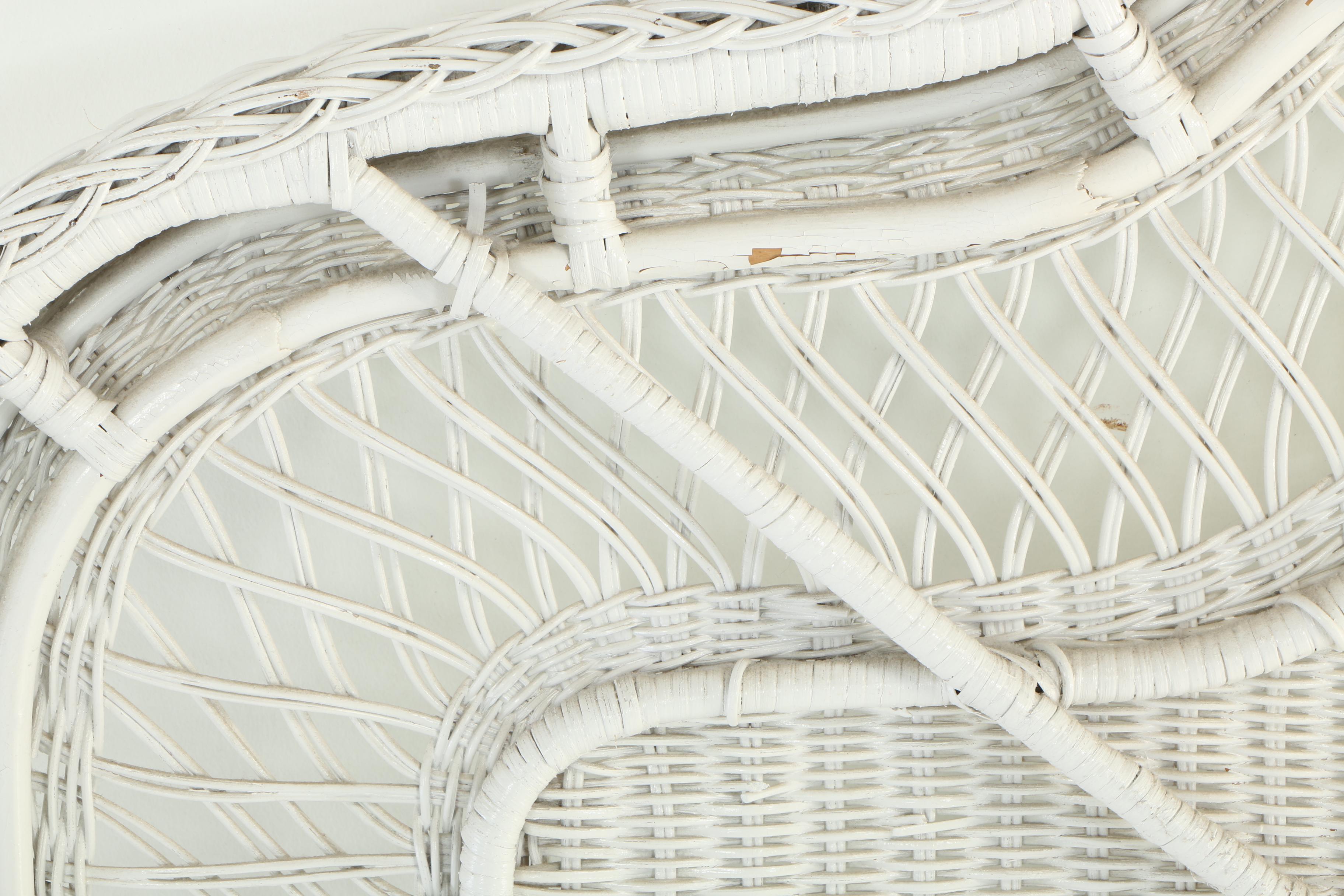 White Wicker Queen Size Headboard EBTH