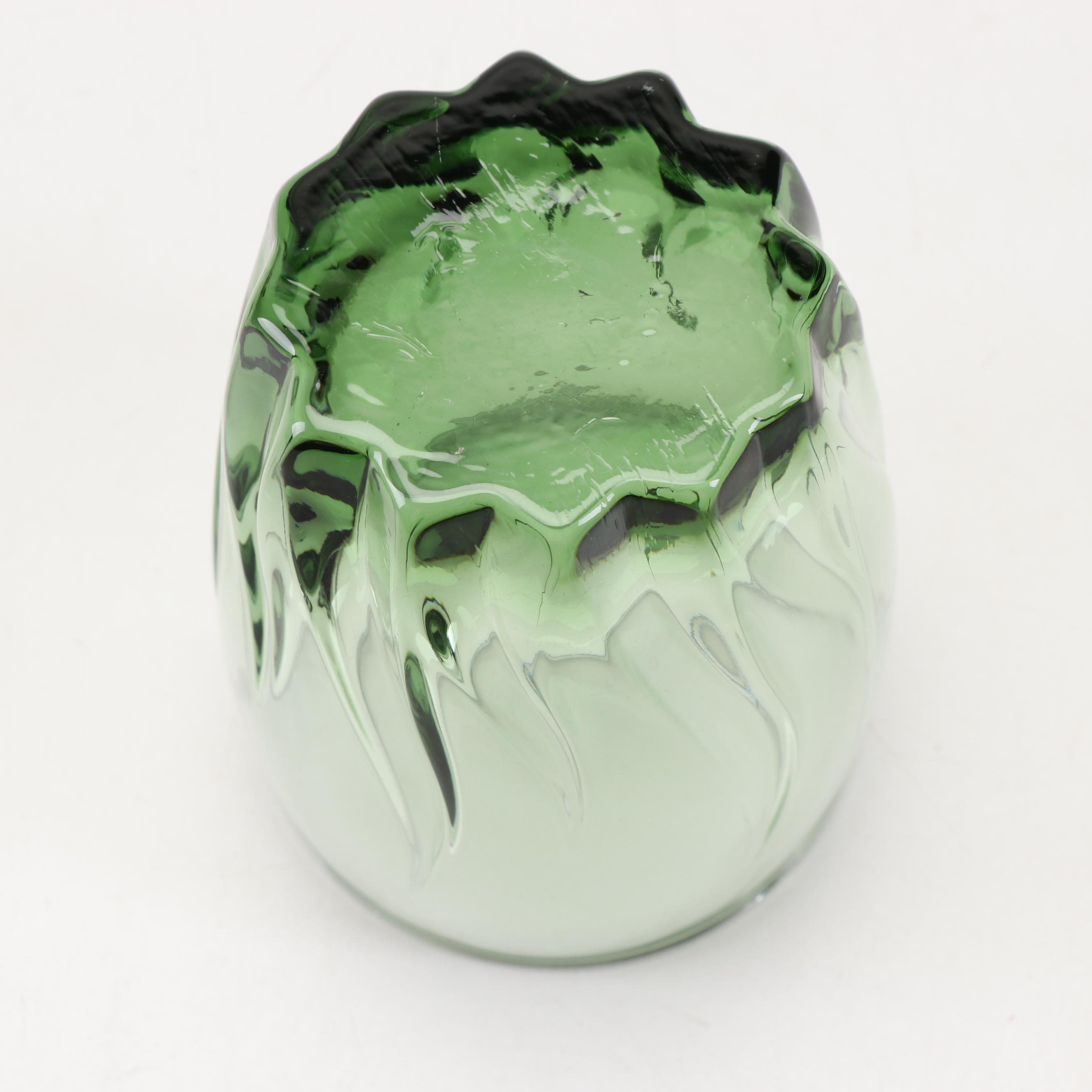 MidCentury Green Glass Tumblers EBTH